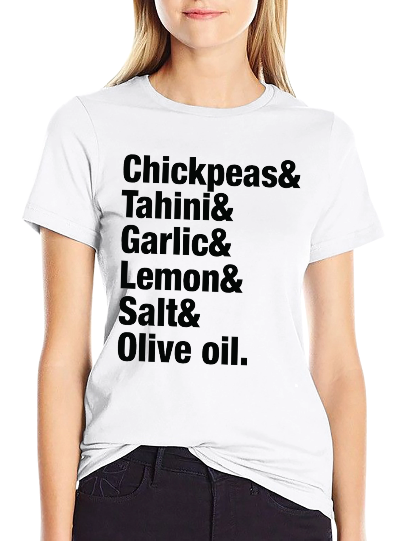 Hummus Recipe T-Shirt - Chickpeas Tahini and More!