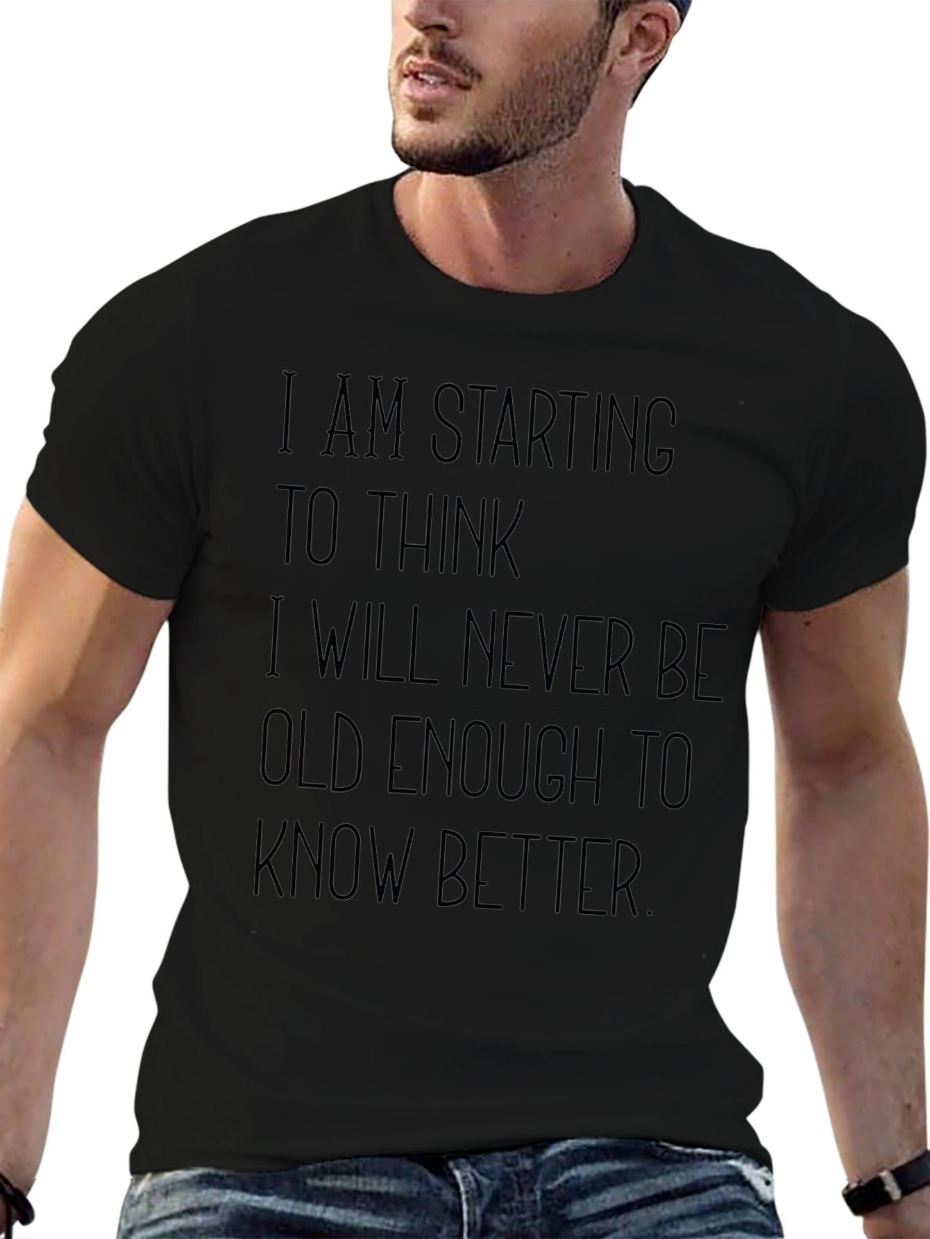 Humorous Never Old Enough Graphic Tee