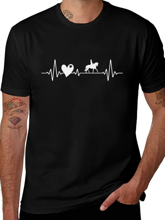 Horse Riding Heartbeat T-Shirt - Equestrian Love