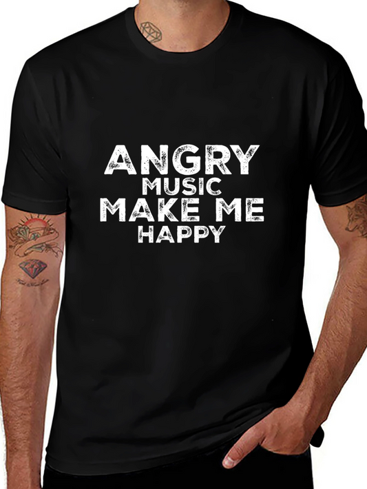 Angry Music Makes Me Happy Graphic Tee