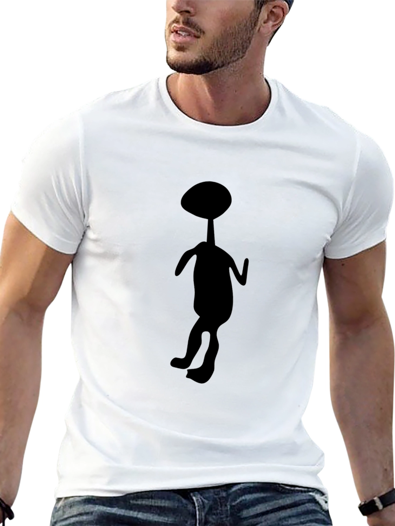 Abstract Alien Silhouette Black T-Shirt