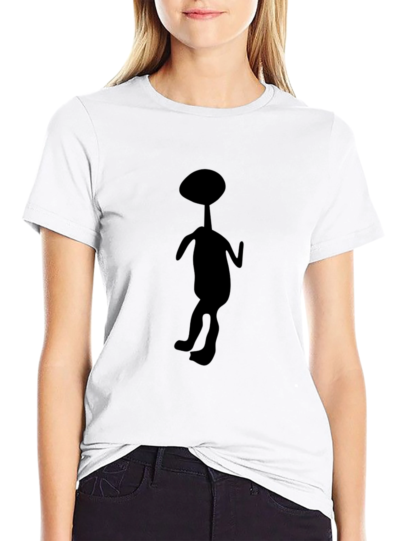 Abstract Alien Silhouette Black T-Shirt