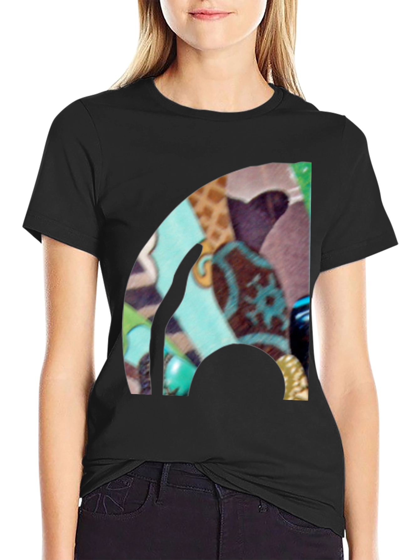 Abstract Art Graphic Black T-Shirt