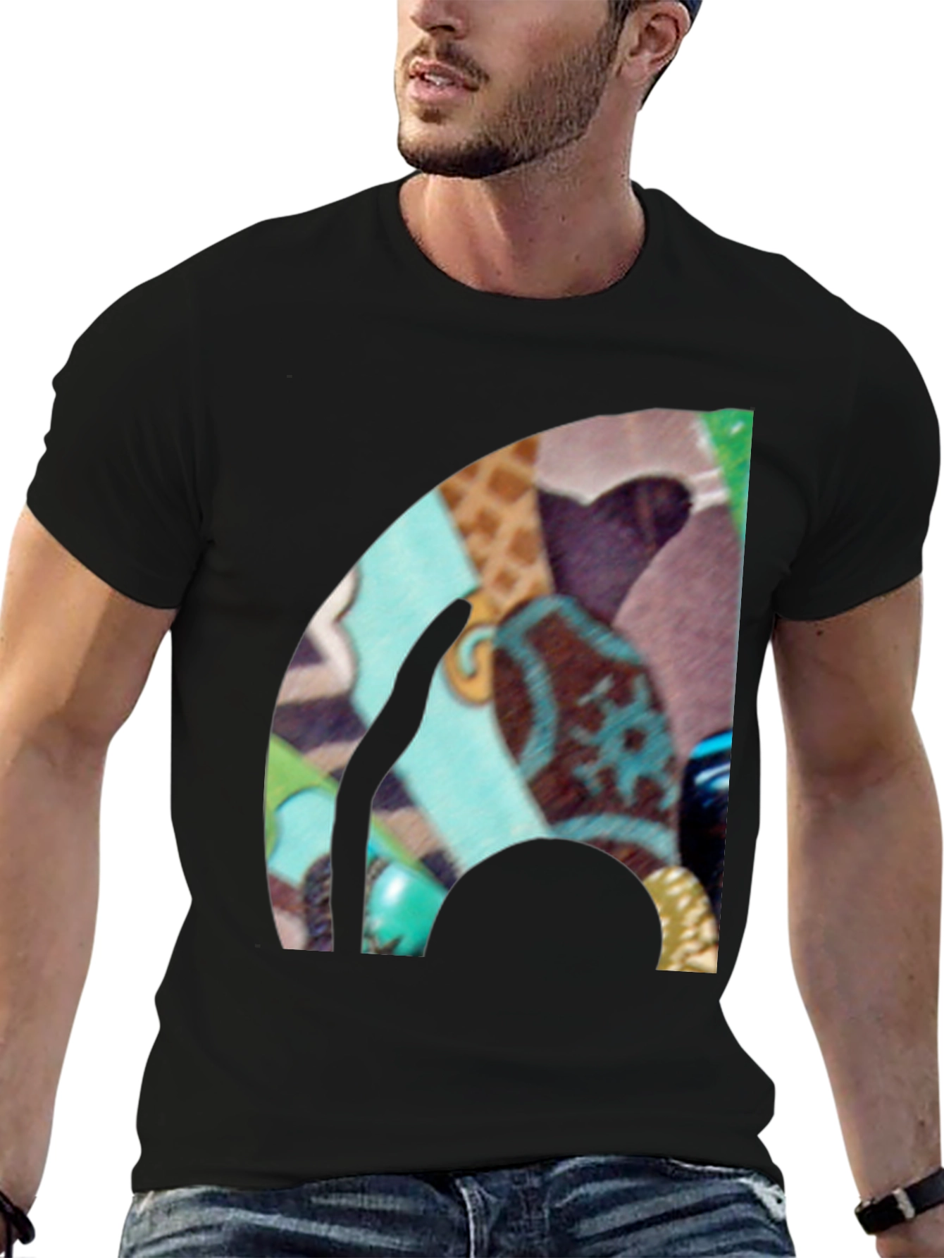 Abstract Art Graphic Black T-Shirt
