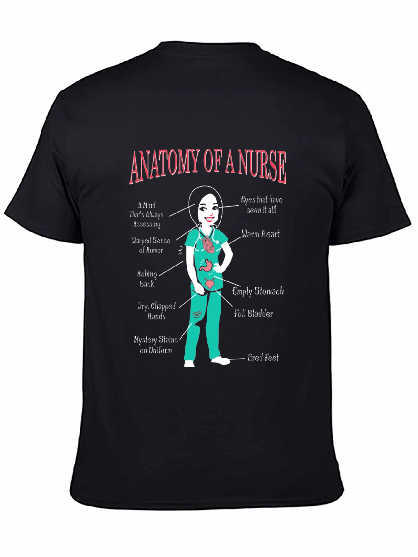 Anatomy of a Nurse Graphic T-Shirt