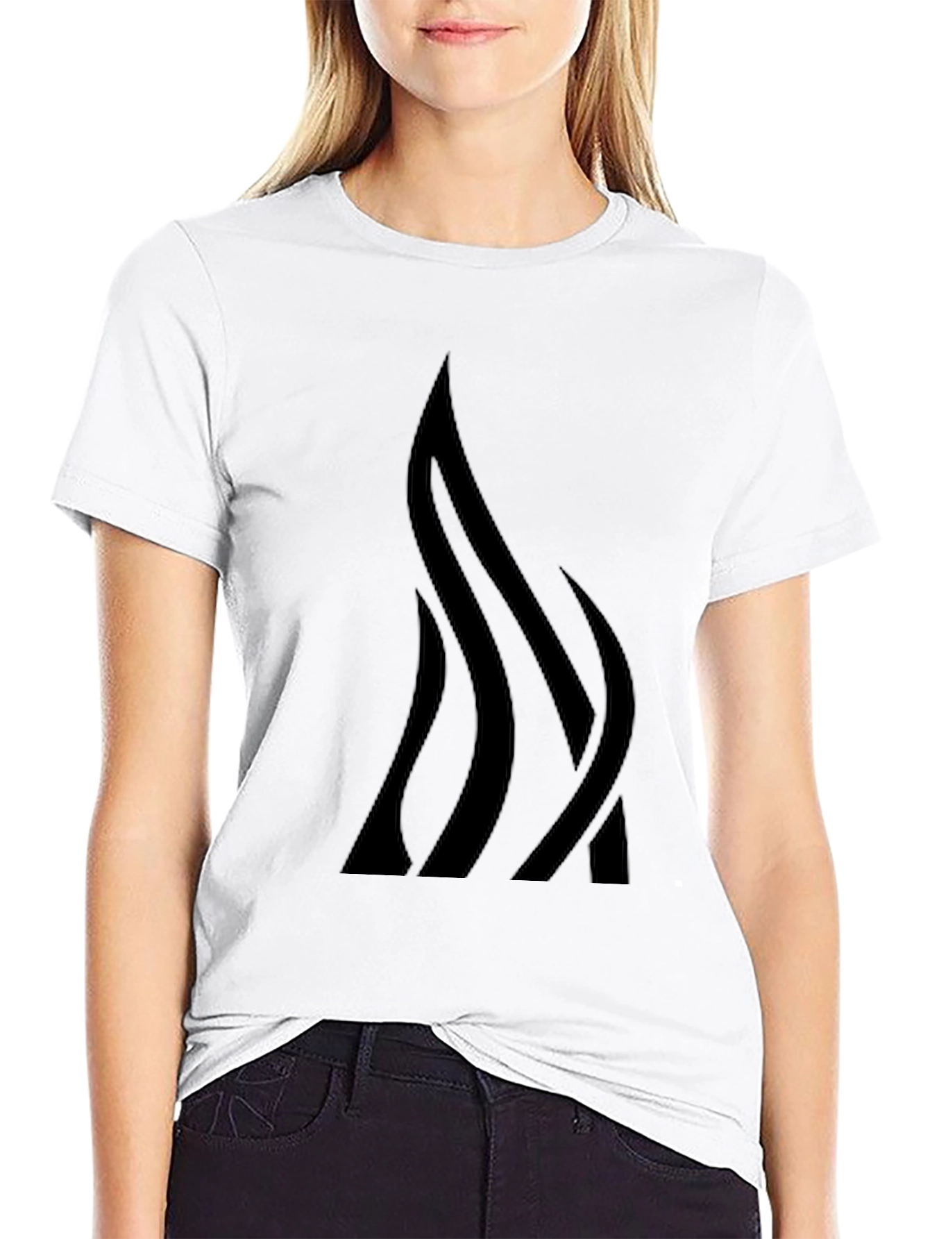 Abstract Flame Graphic Tee - Mens Black T-Shirt