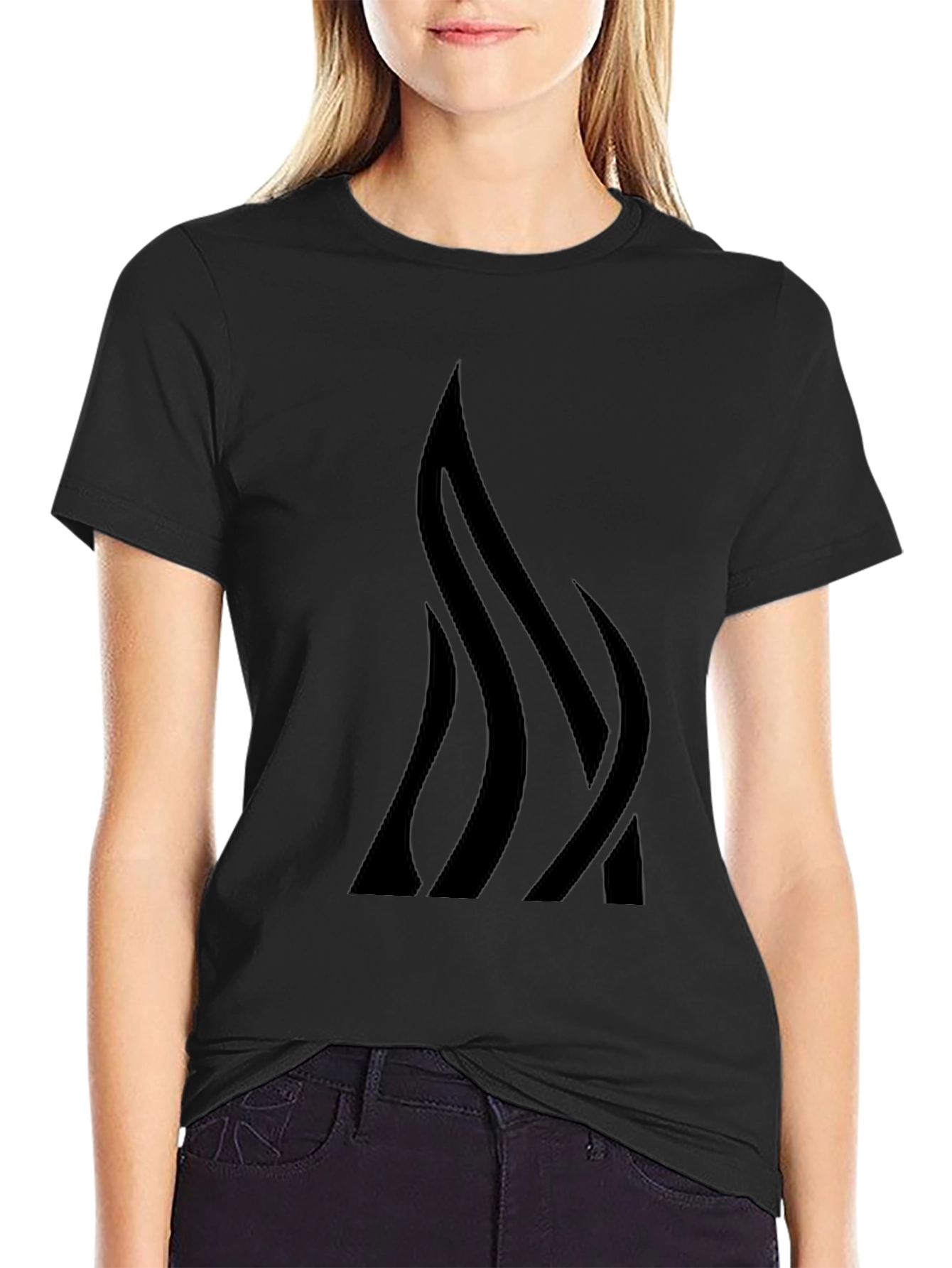 Abstract Flame Graphic Tee - Mens Black T-Shirt