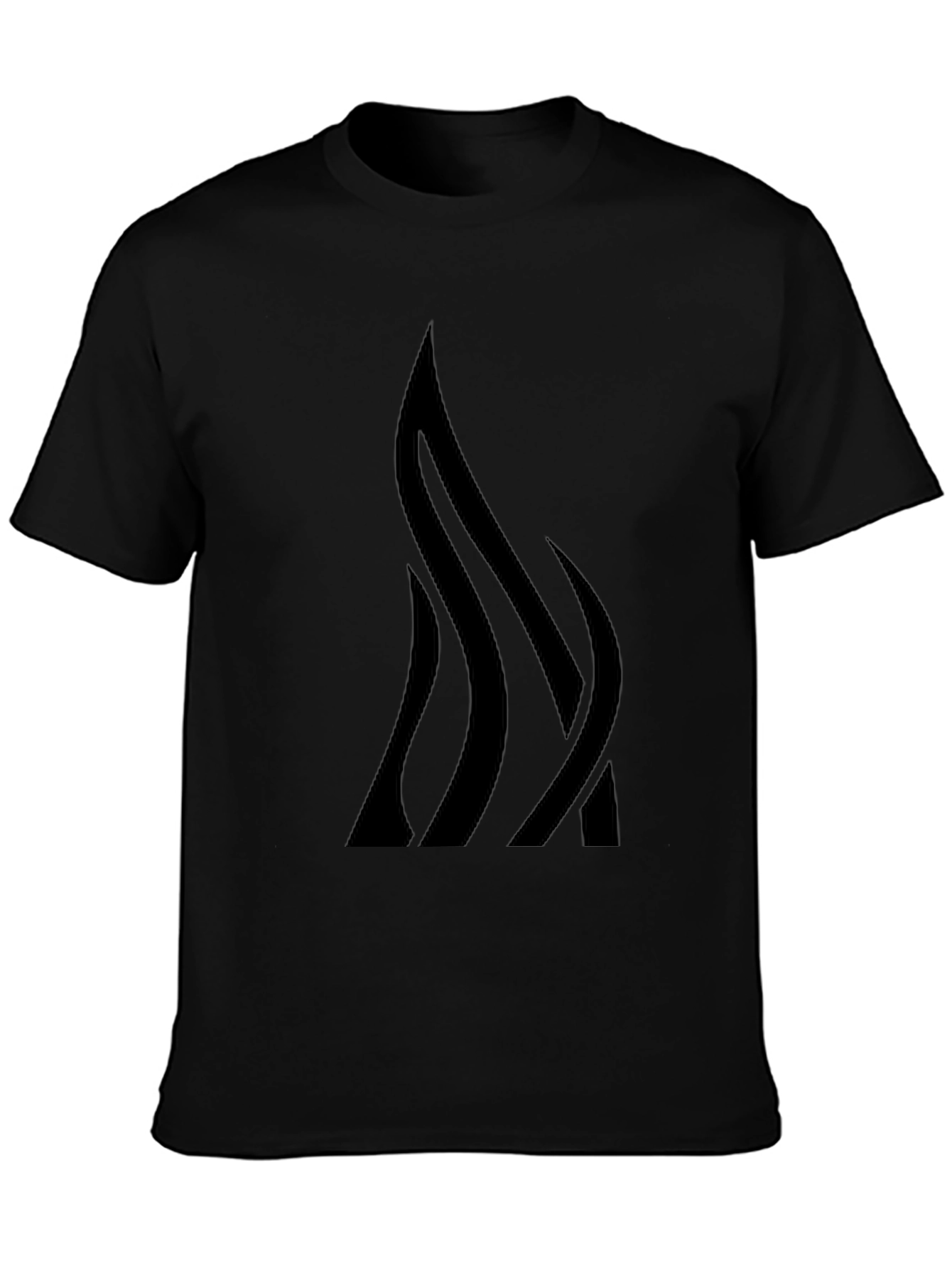 Abstract Flame Graphic Tee - Mens Black T-Shirt