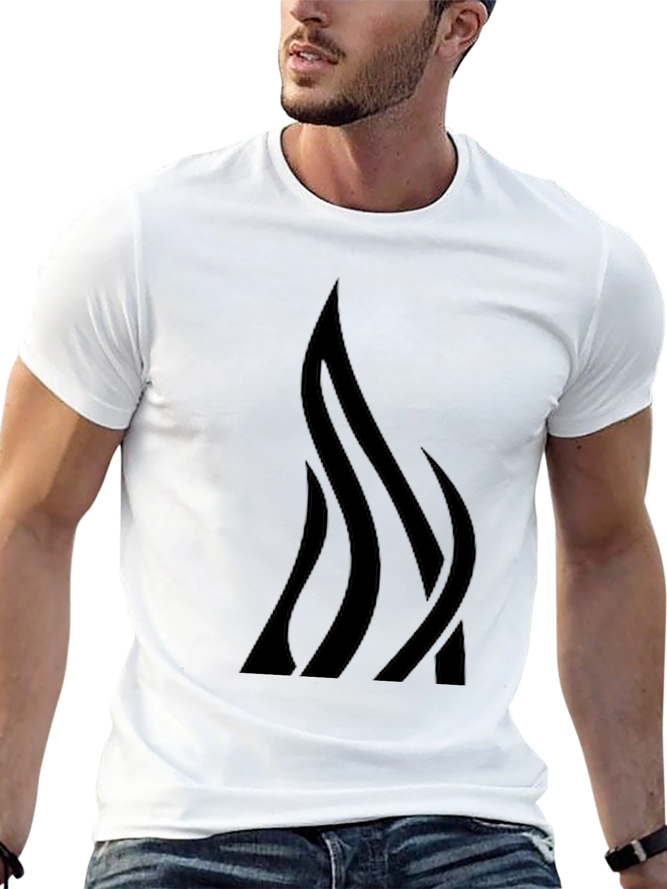Abstract Flame Graphic Tee - Mens Black T-Shirt