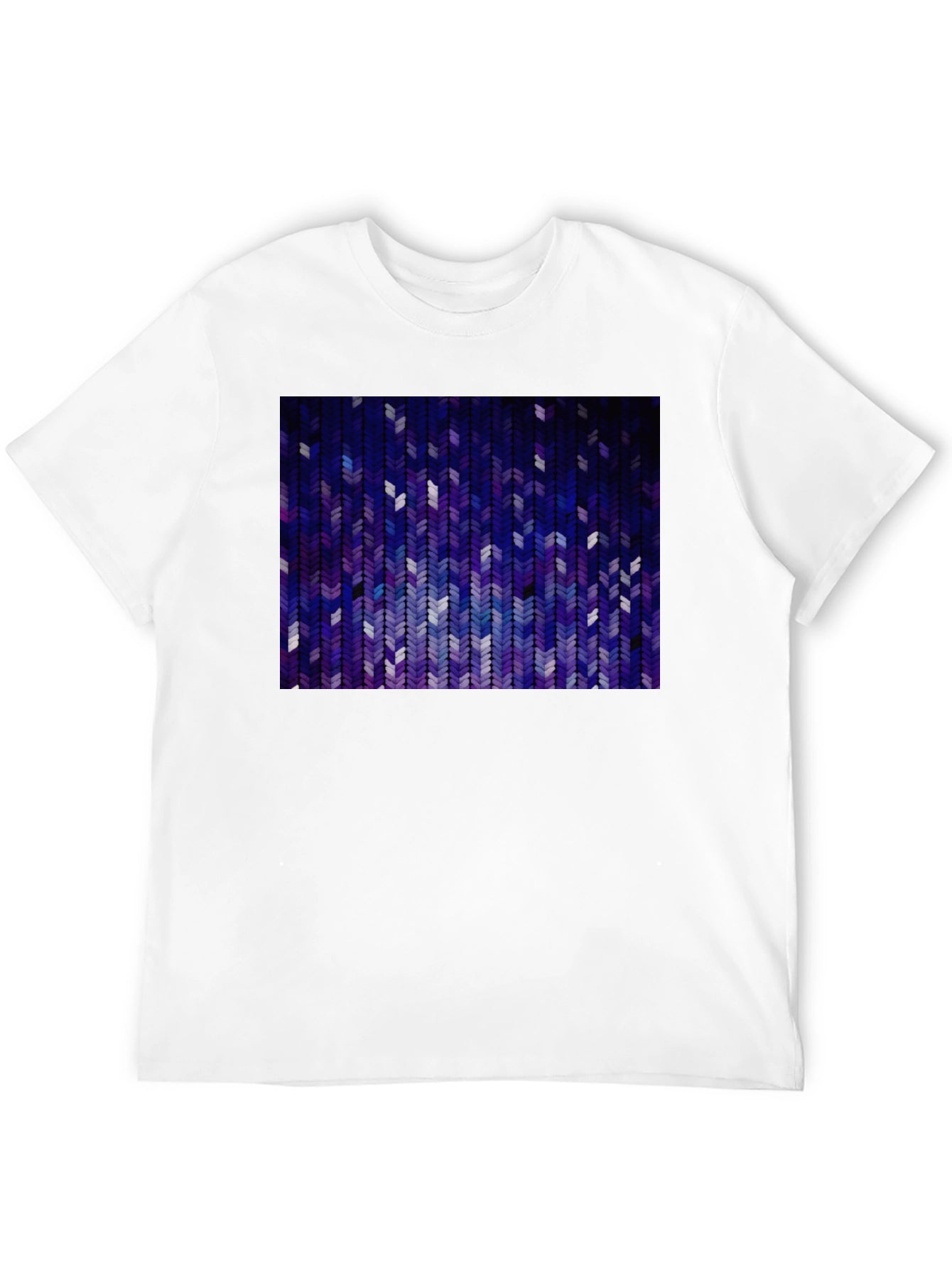 Abstract Chevron Pattern Graphic Tee - Black