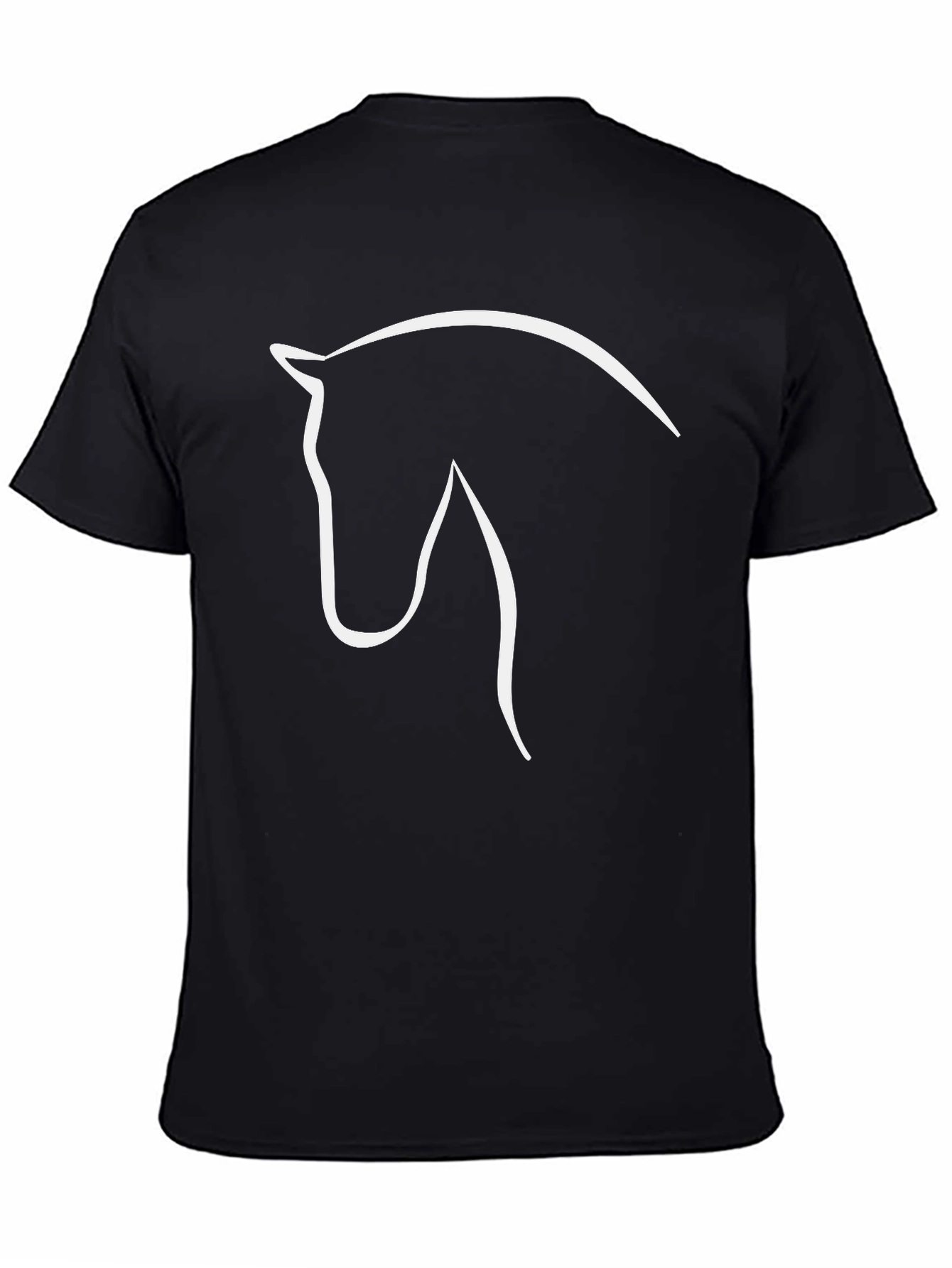 Horse Outline Graphic T-Shirt - Black