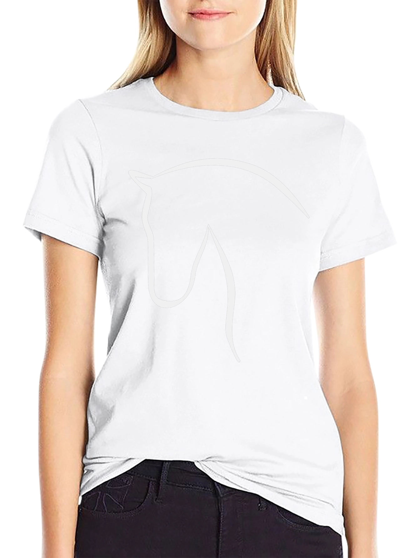 Horse Outline Graphic T-Shirt - Black
