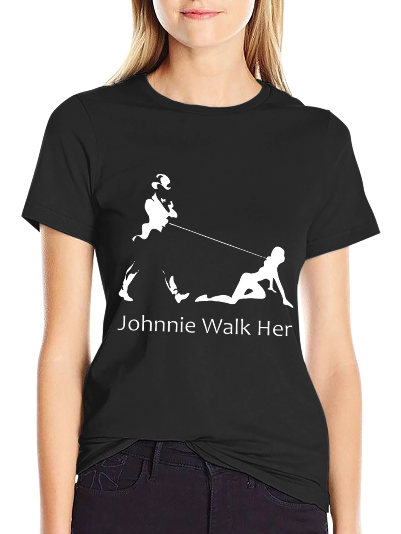 Humorous Johnnie Walk Her Graphic T-Shirt