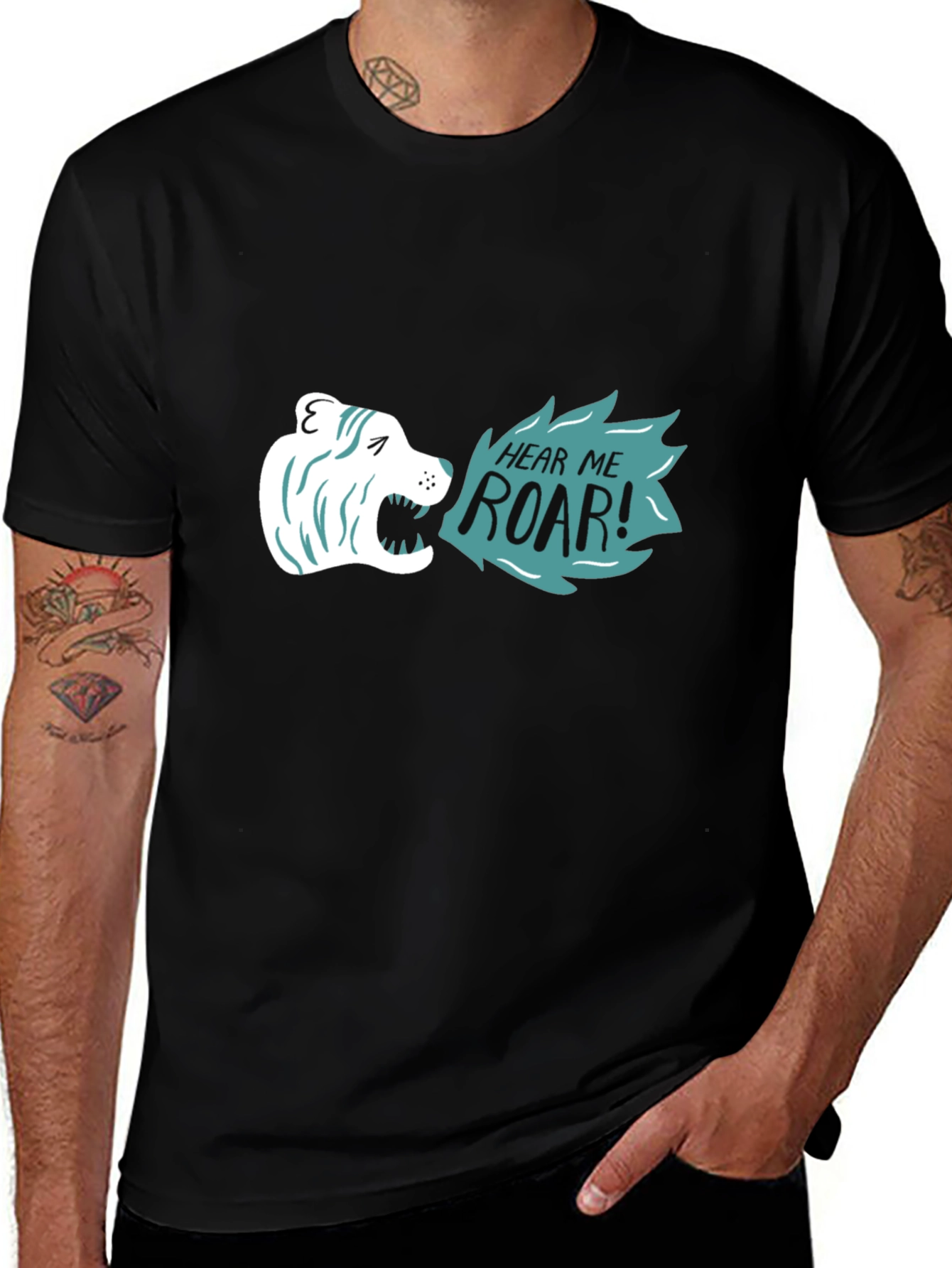 Hear Me Roar Graphic Tee - Black