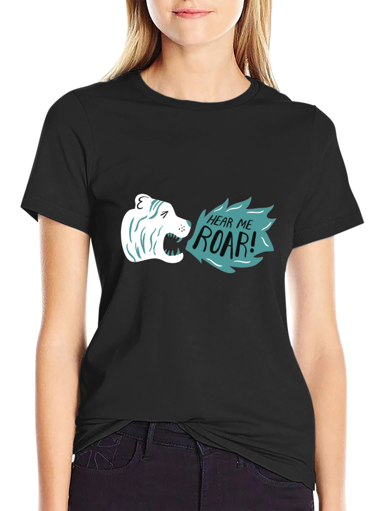 Hear Me Roar Graphic Tee - Black