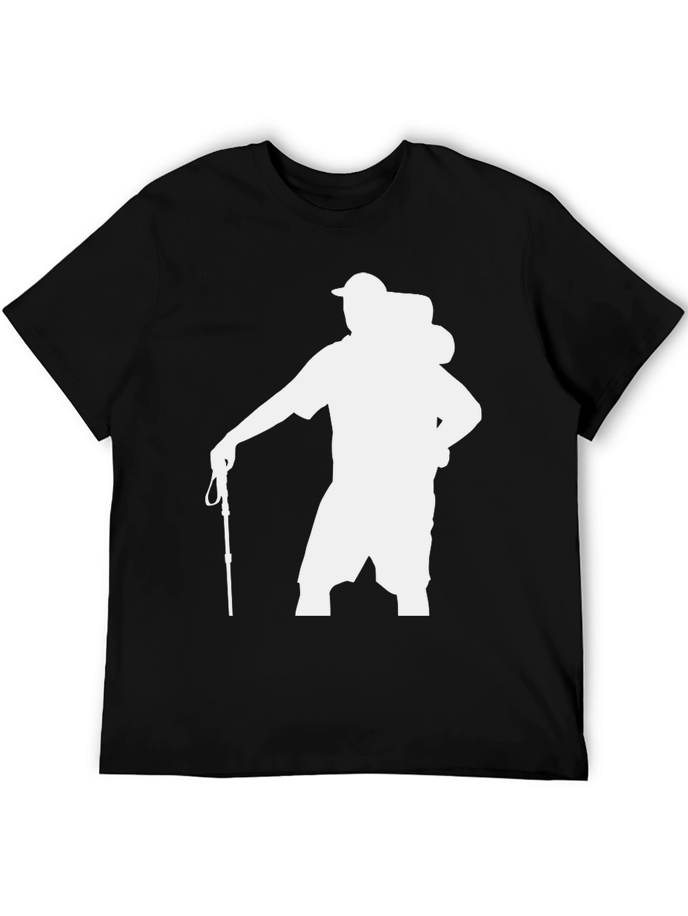Hiker Silhouette Graphic T-Shirt - Black