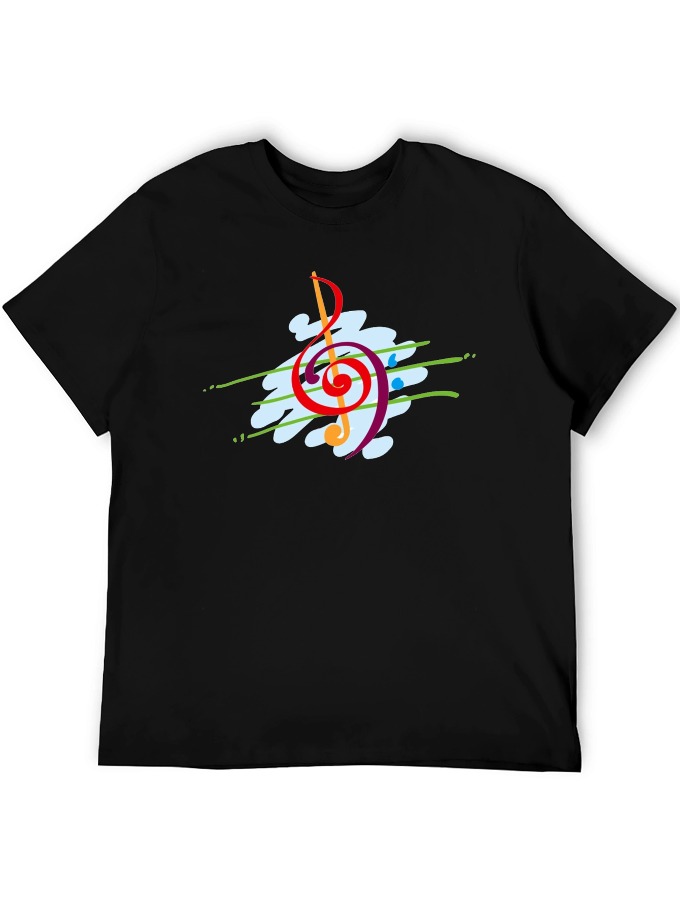 Abstract Music Clef Graphic T-Shirt