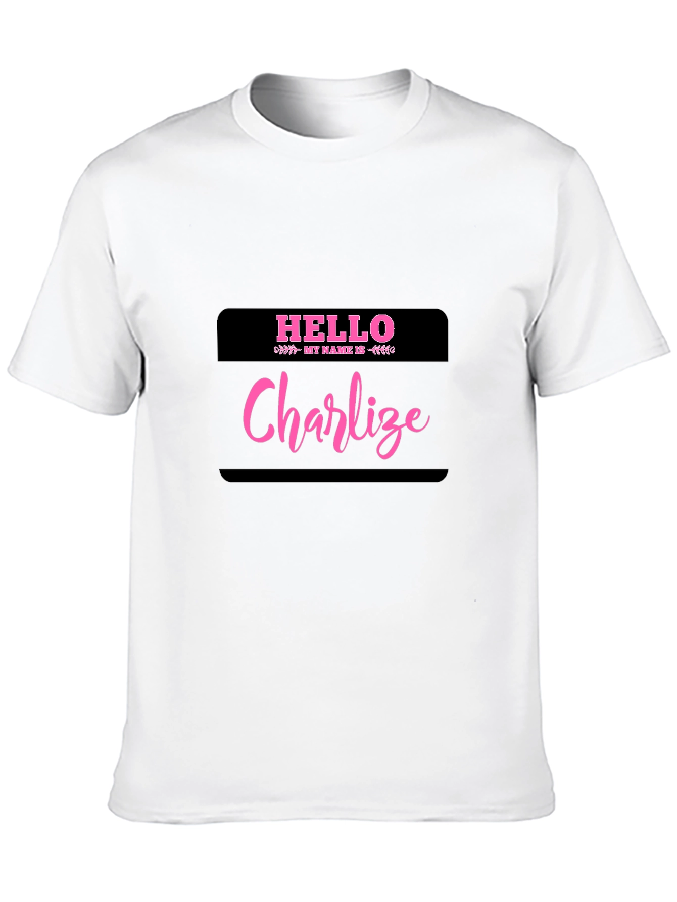 Hello My Name Is Charlize Black T-Shirt