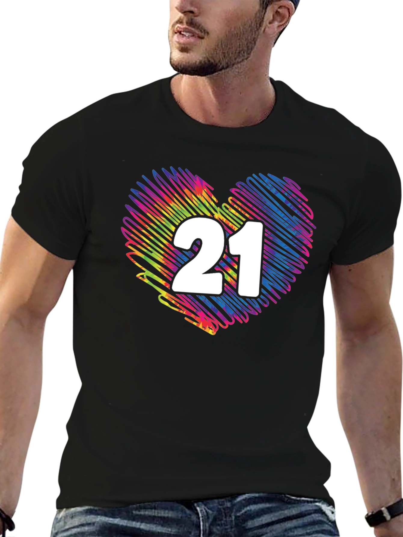 21st Birthday Heart Graphic T-Shirt