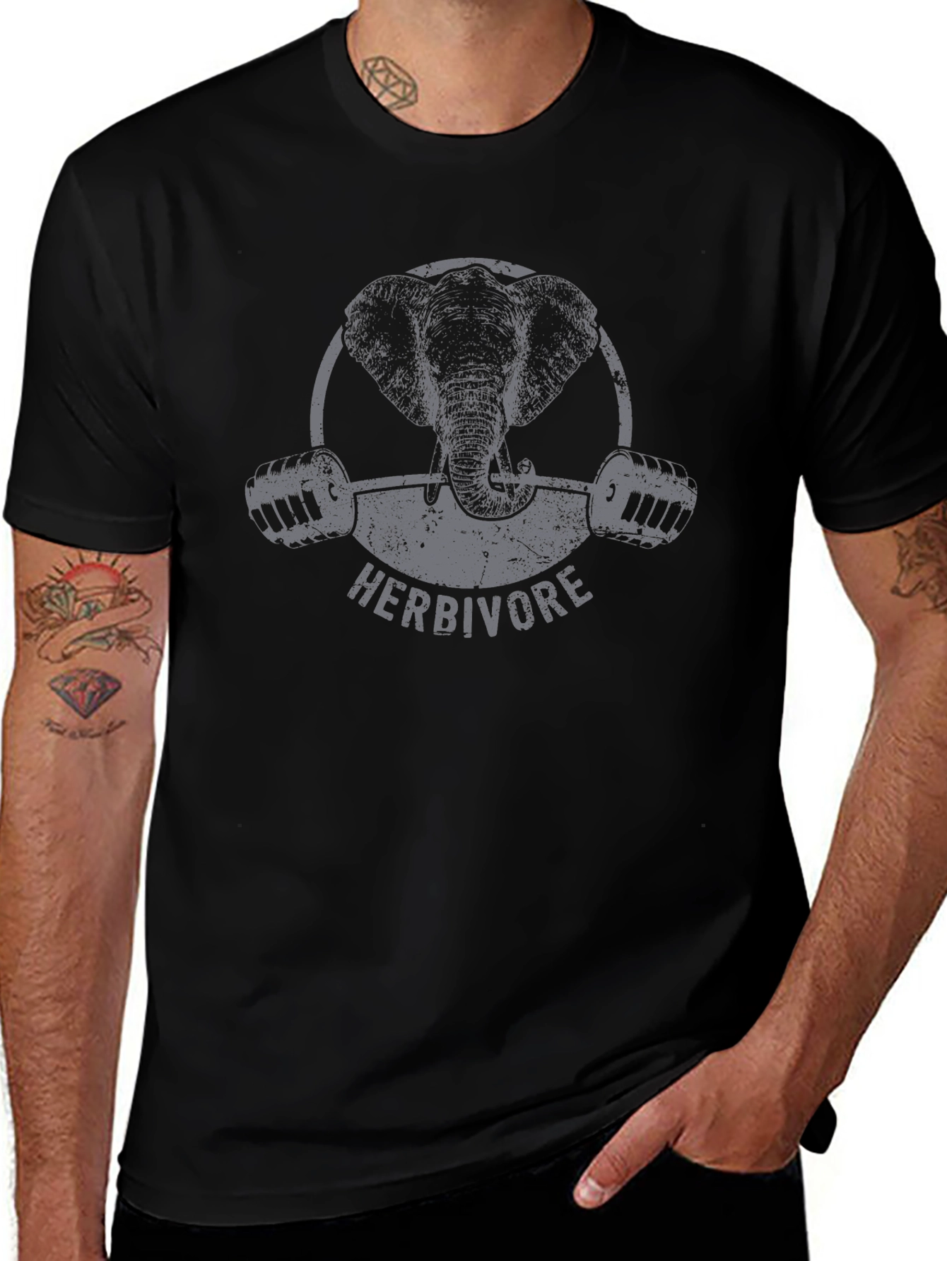 Herbivore Elephant Gym T-Shirt - Black