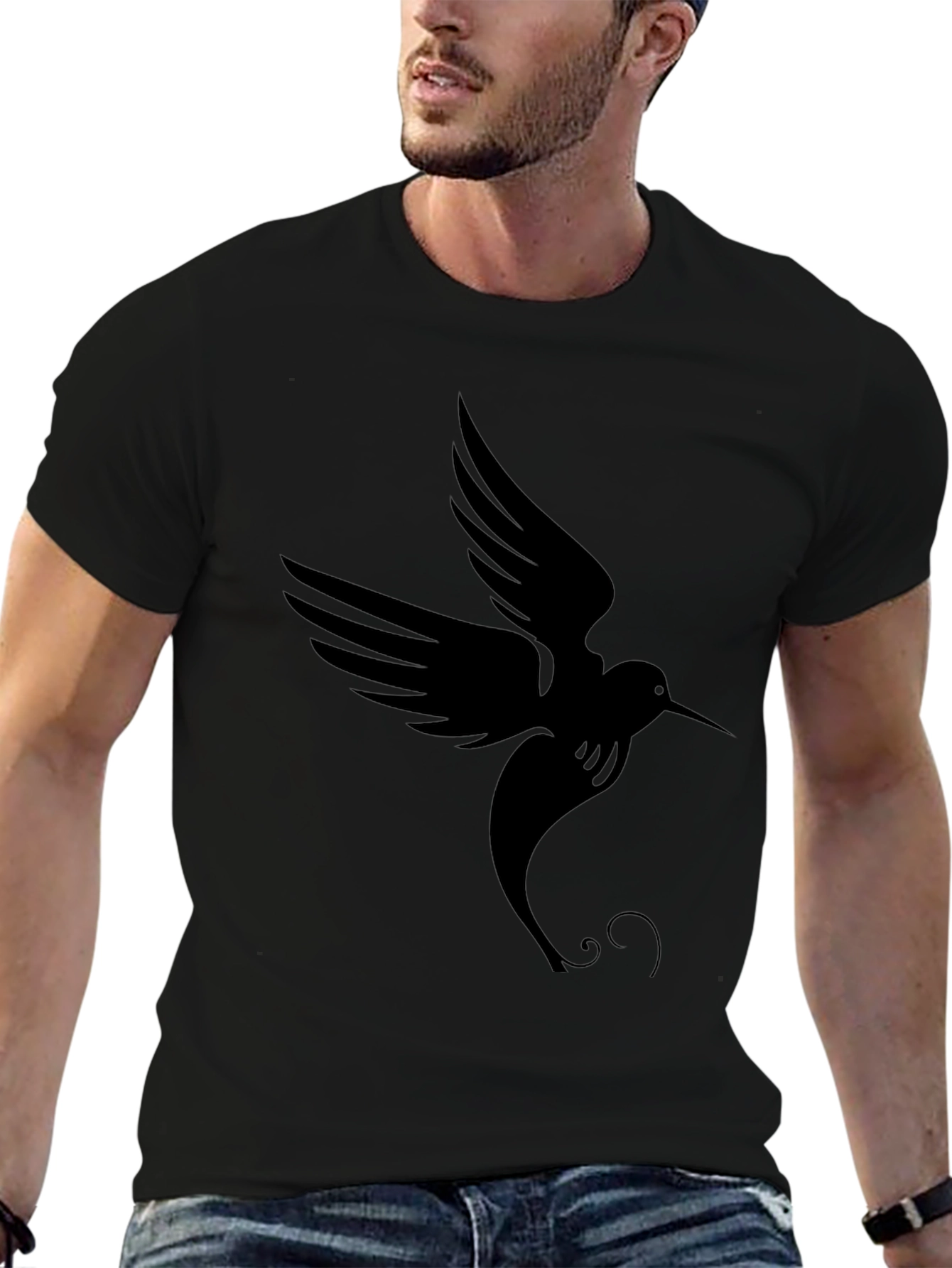 Hummingbird Silhouette Black T-Shirt
