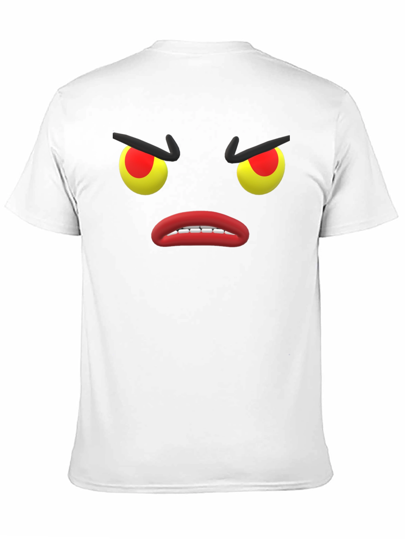 Angry Emoji Face Black Cotton T-Shirt