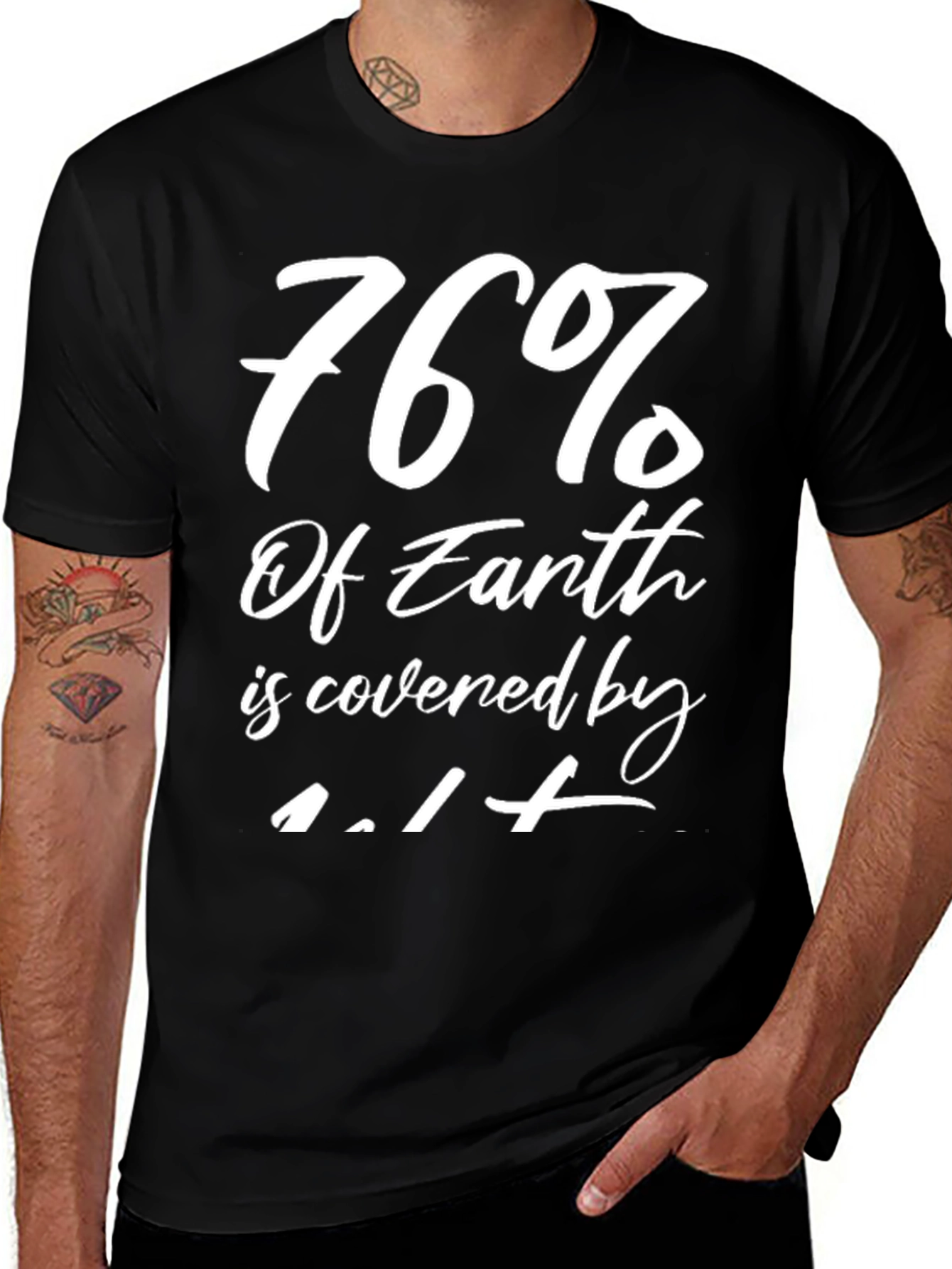 76% of Earth Water T-Shirt Funny Graphic Tee