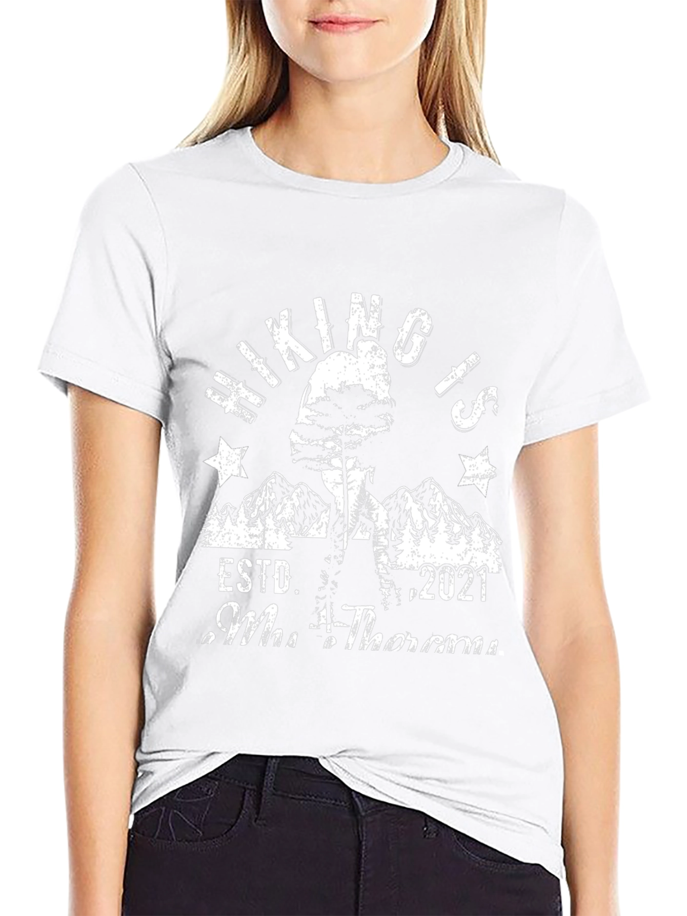 Hiking Is My Therapy Black Graphic Tee
