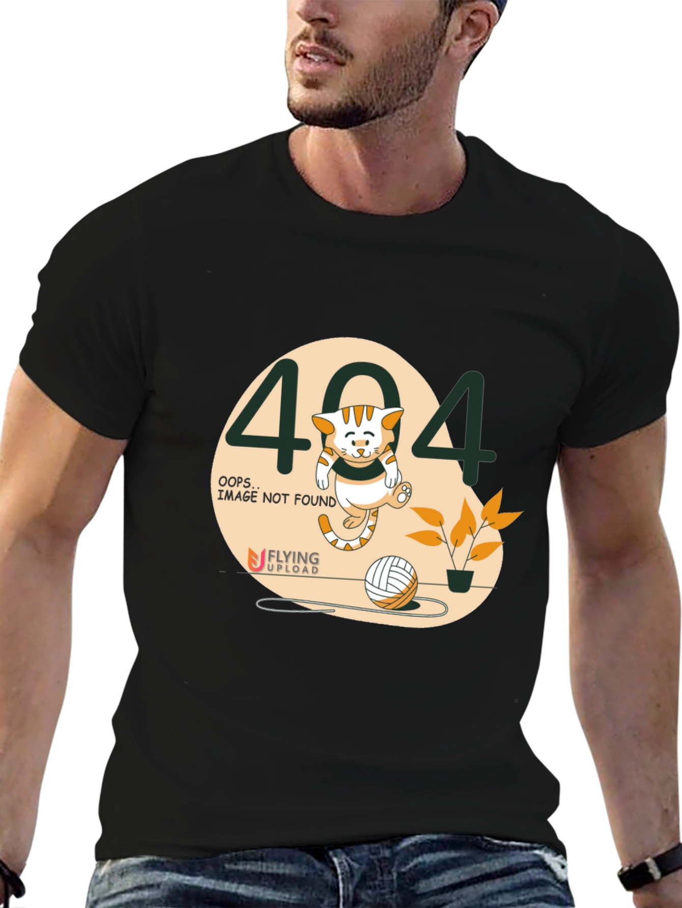 404 Error Not Found Cat Graphic T-Shirt