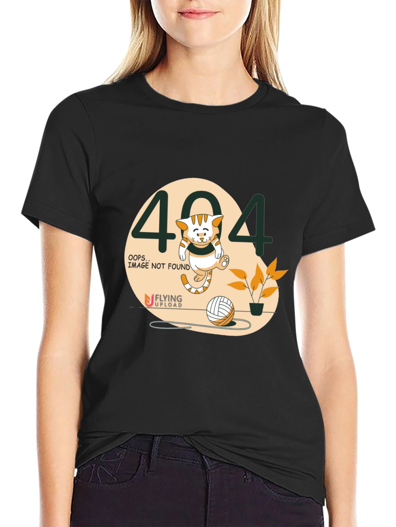 404 Error Not Found Cat Graphic T-Shirt