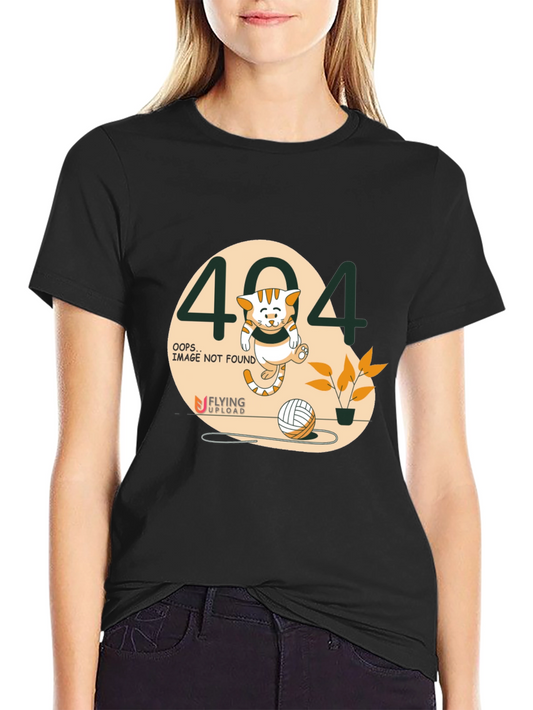 404 Error Not Found Cat Graphic T-Shirt