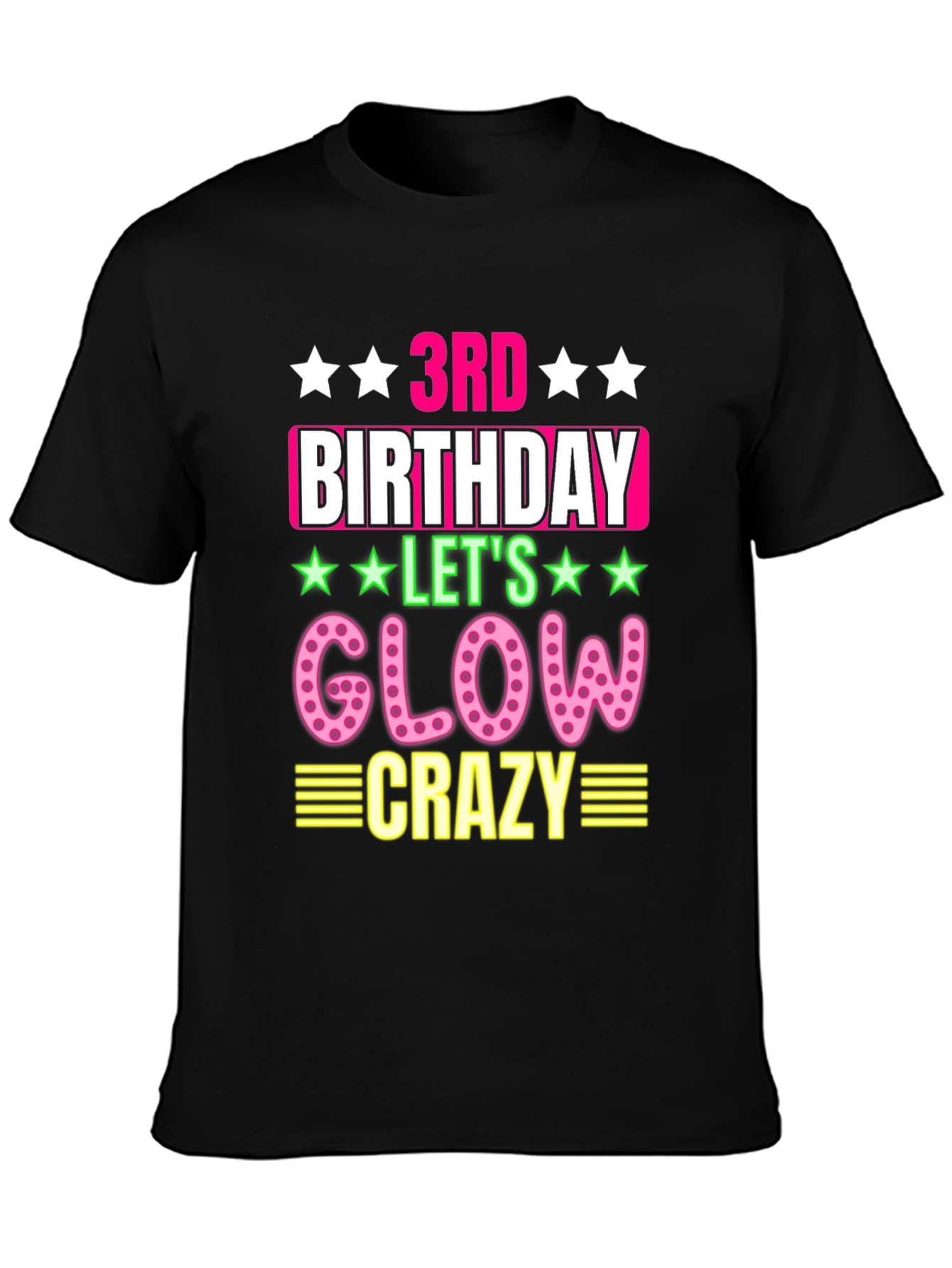 3rd Birthday Glow Crazy T-Shirt