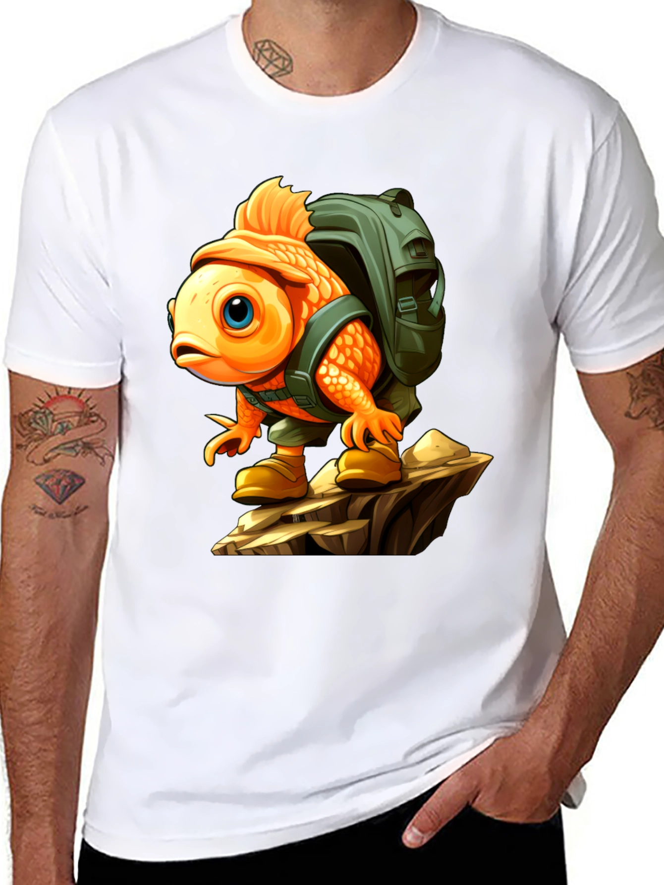 Adventurous Goldfish Graphic Tee