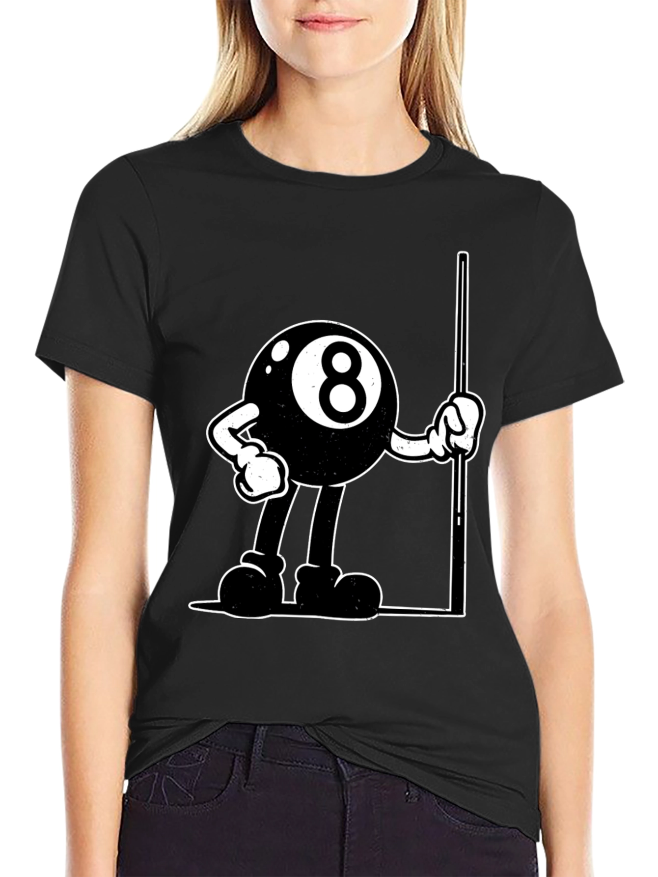 8-Ball Cartoon Graphic T-Shirt