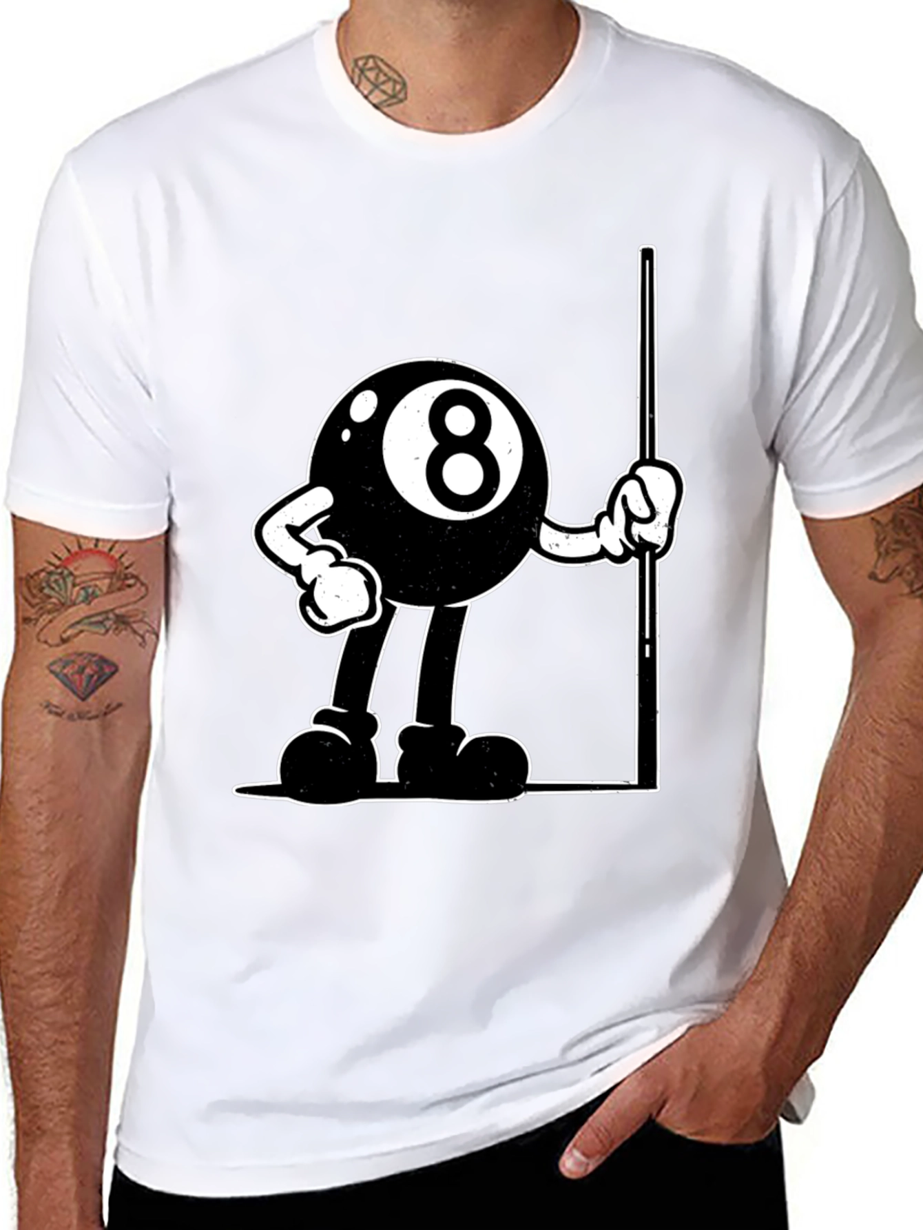 8-Ball Cartoon Graphic T-Shirt