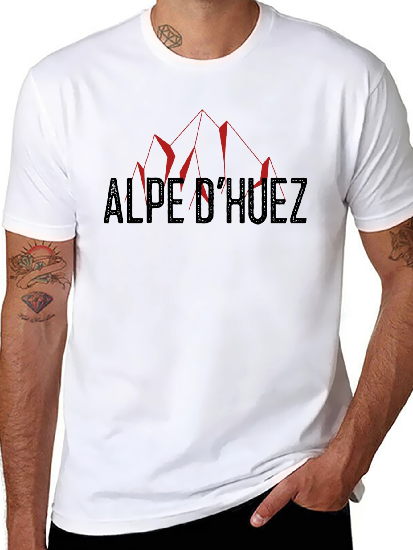 Alpe dHuez Black T-Shirt - Mountain Design