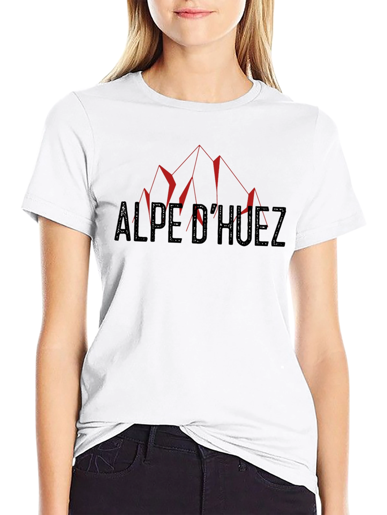 Alpe dHuez Black T-Shirt - Mountain Design