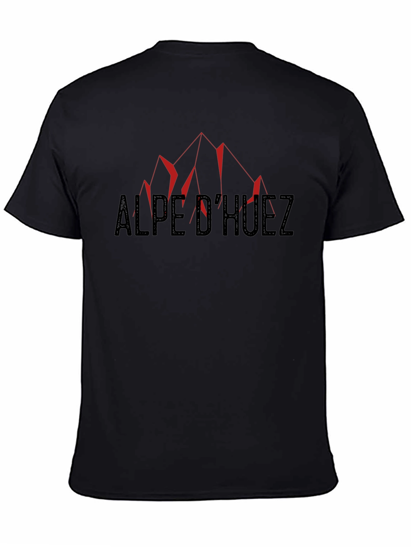 Alpe dHuez Black T-Shirt - Mountain Design