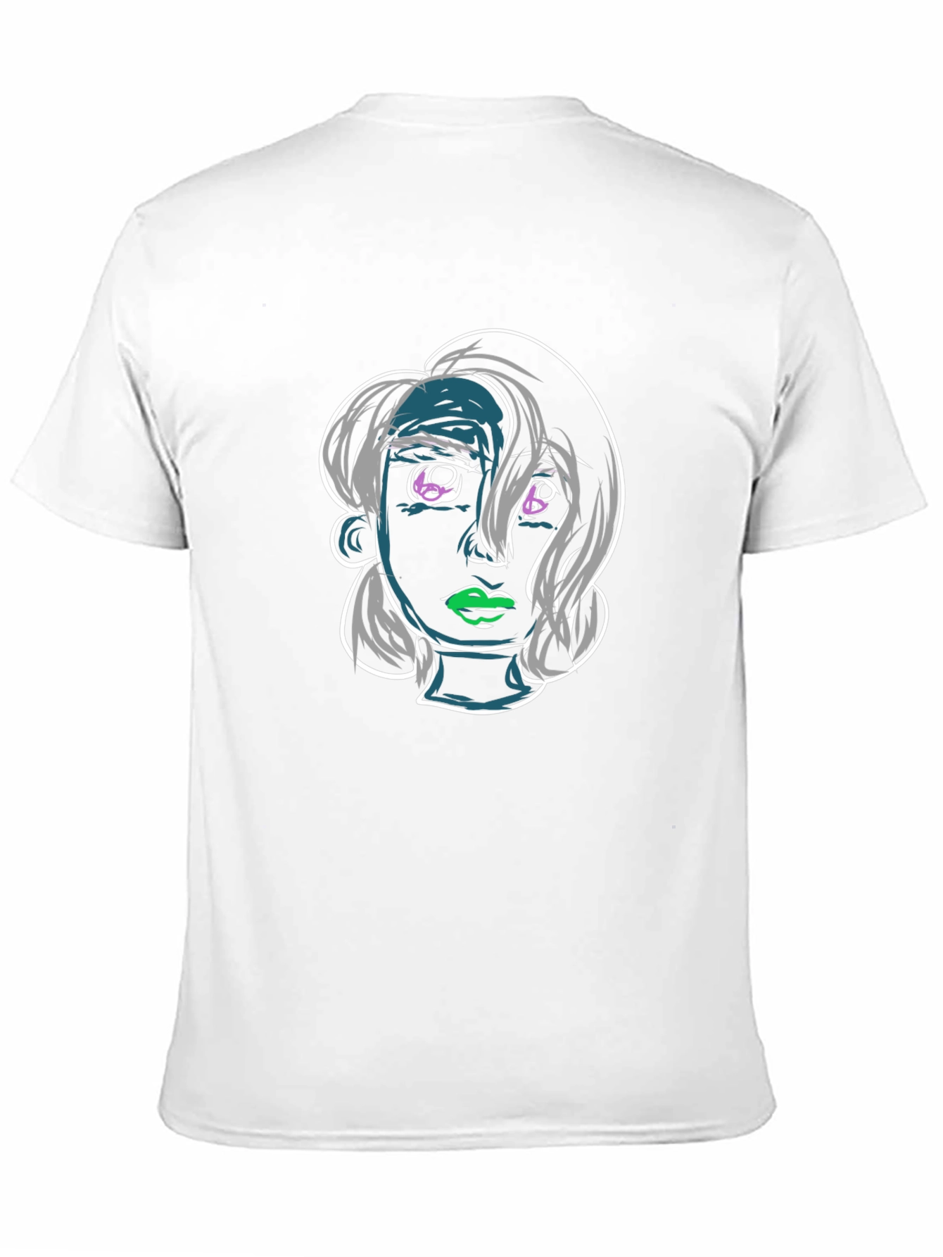 Abstract Face Graphic Black T-Shirt