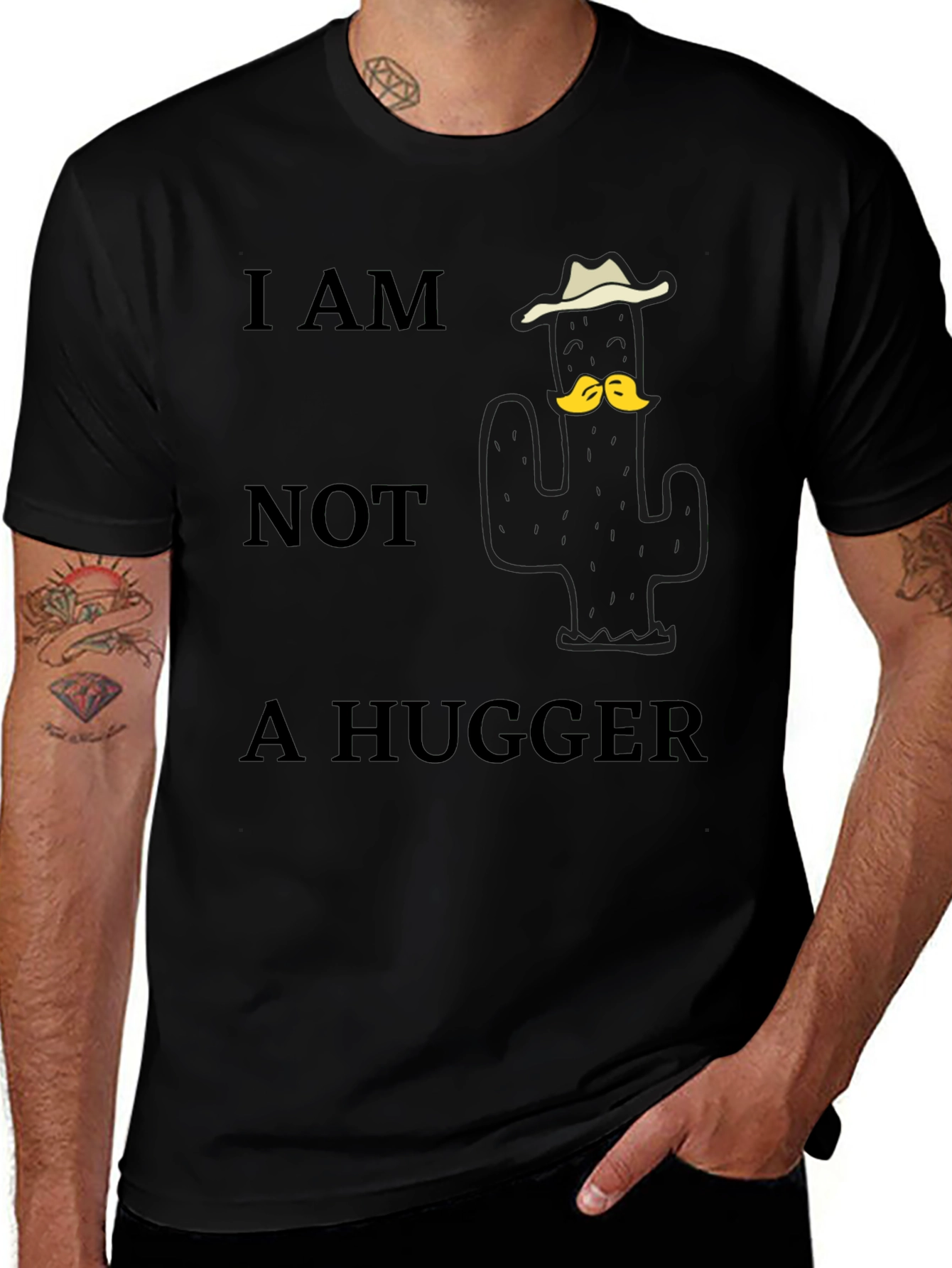 I Am Not a Hugger Cactus Graphic Tee