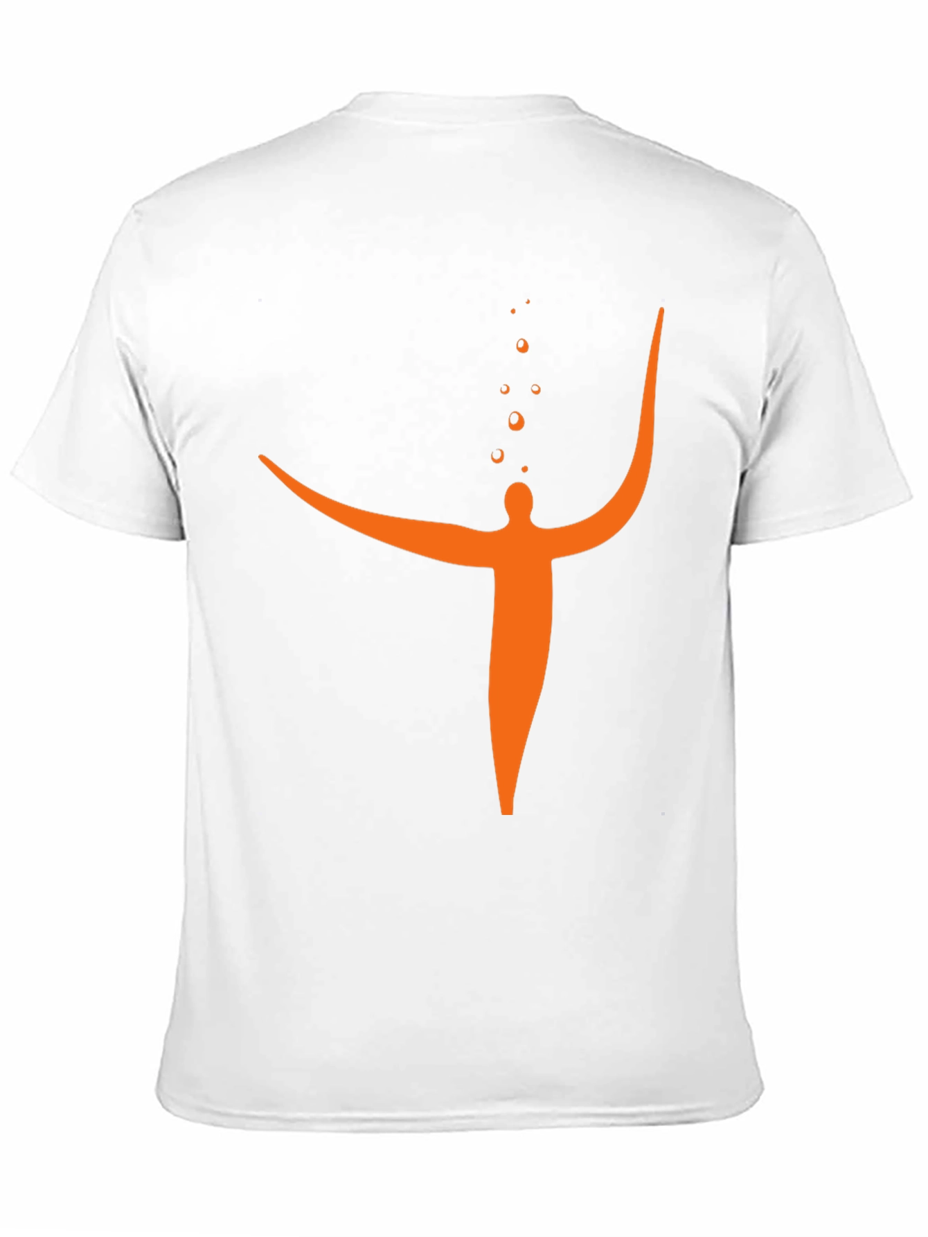 Abstract Orange Figure Black T-Shirt