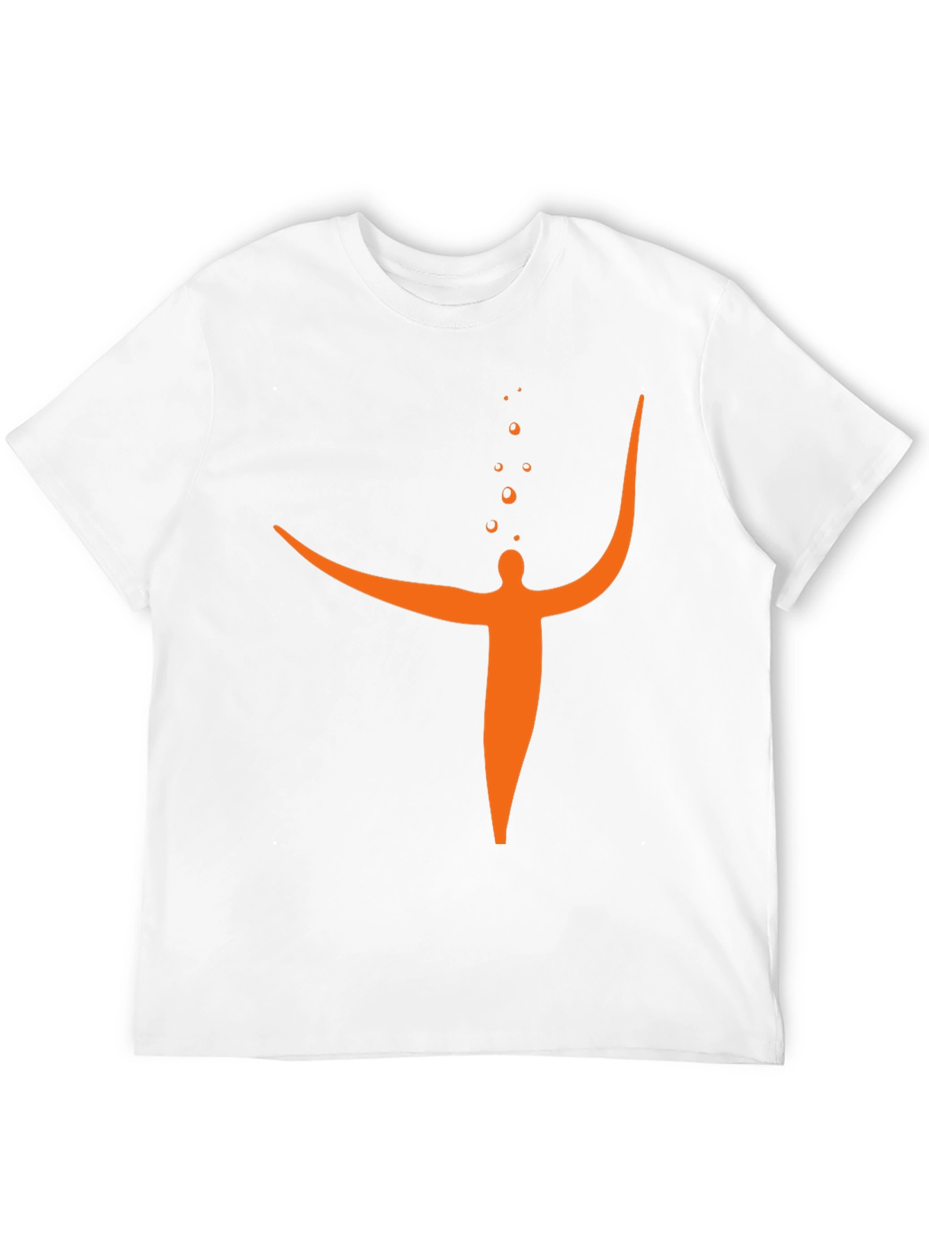Abstract Orange Figure Black T-Shirt