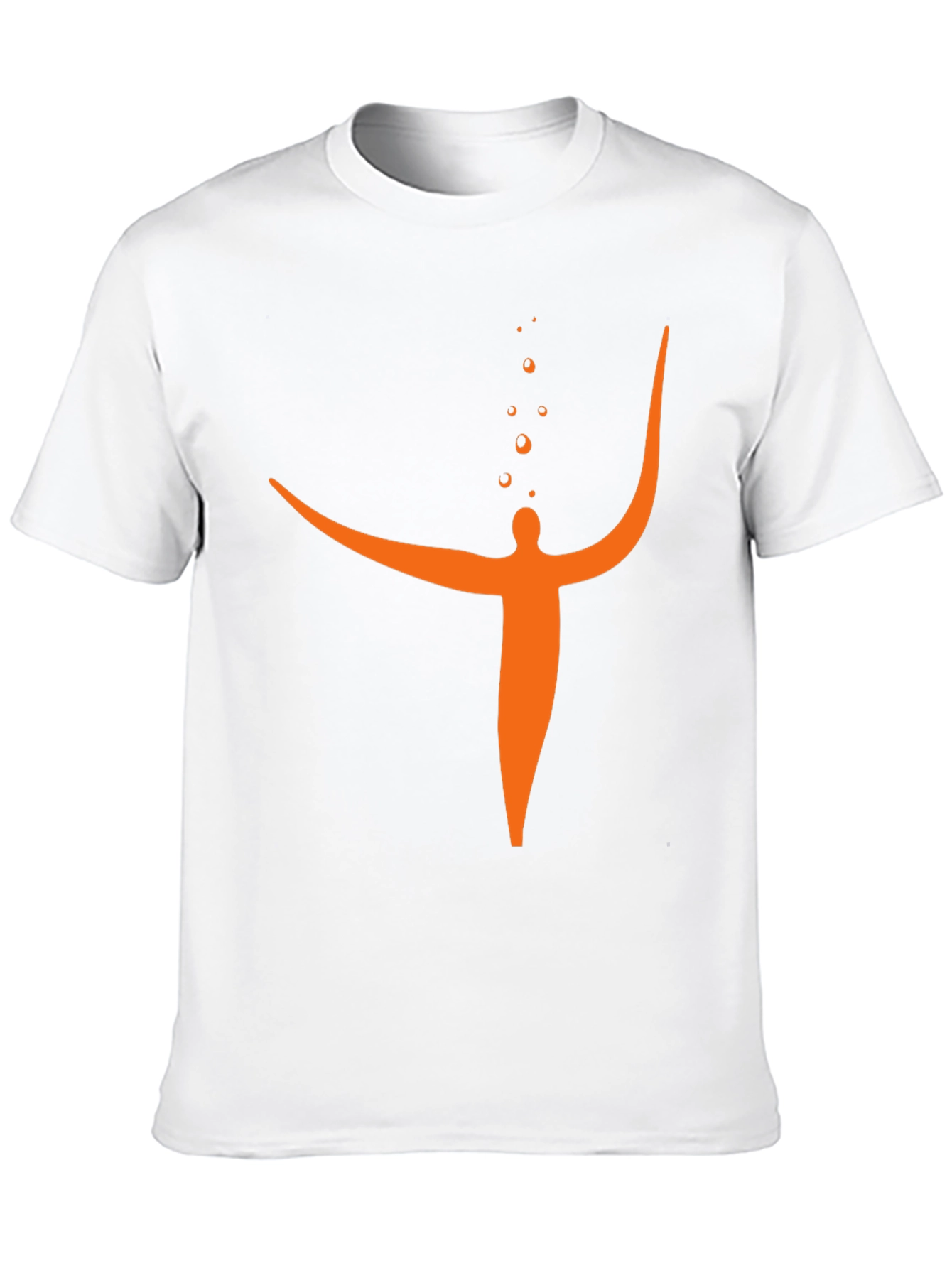 Abstract Orange Figure Black T-Shirt