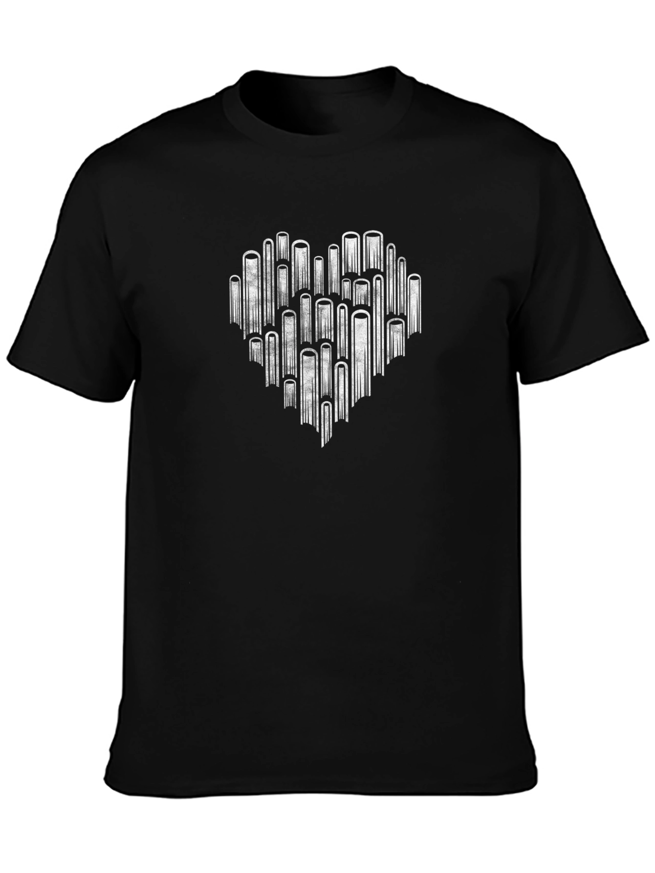 Heart Art Graphic Tee - Unique Design Black T-Shirt