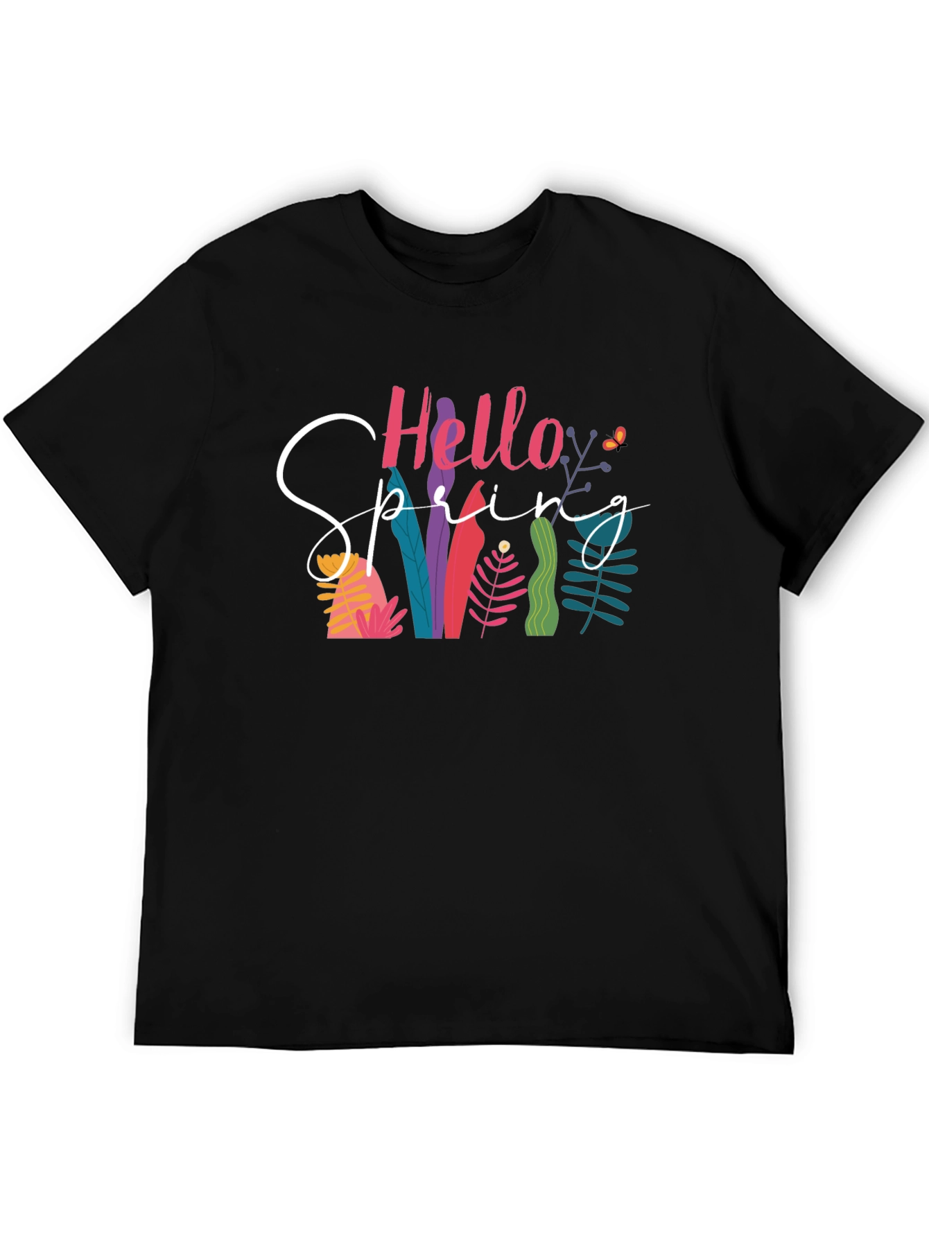 Hello Spring Black T-Shirt