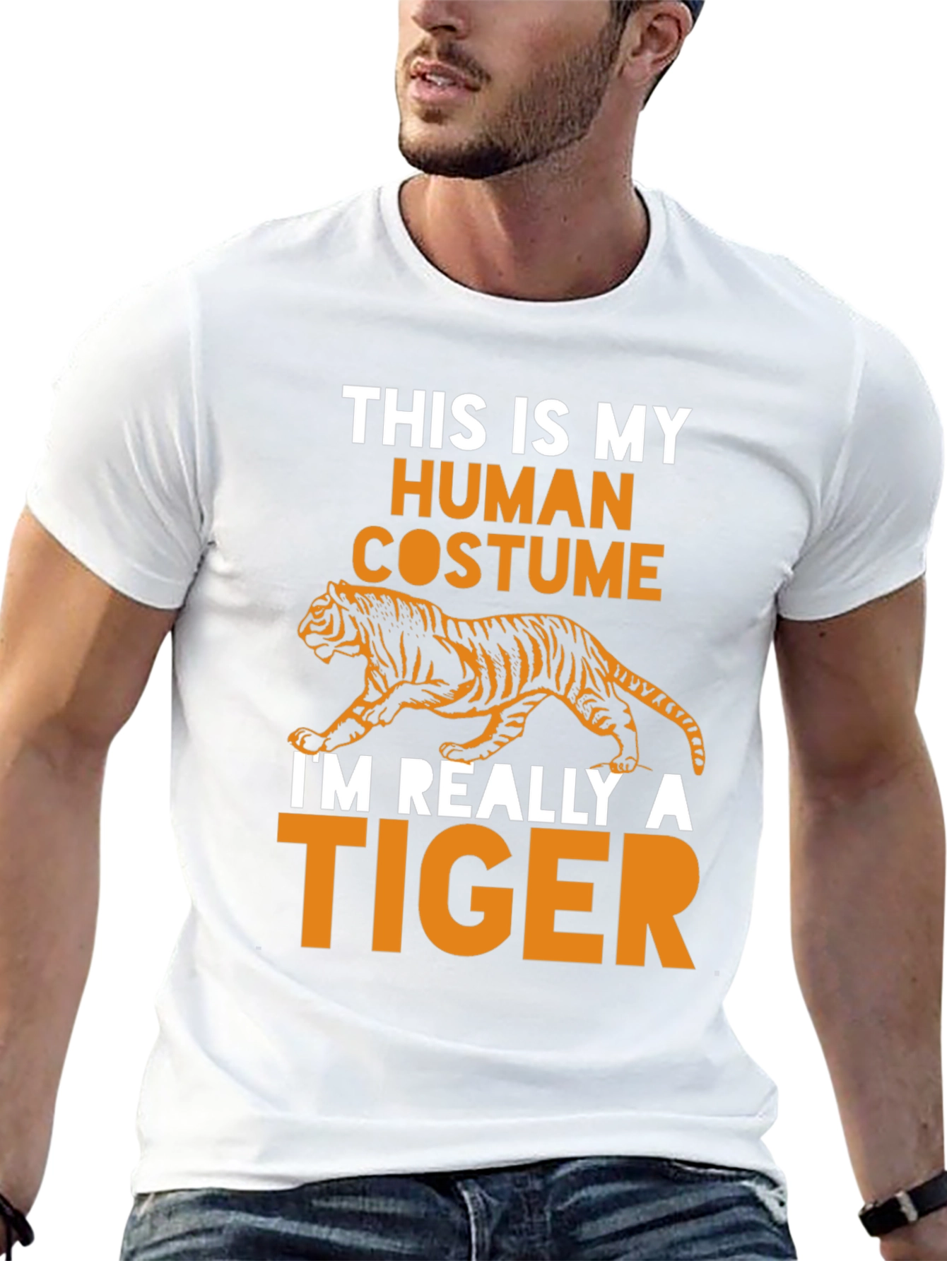 Human Costume Tiger Graphic T-Shirt