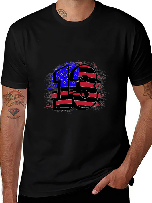 American Flag 13 Graphic Tee - Patriotic Shirt