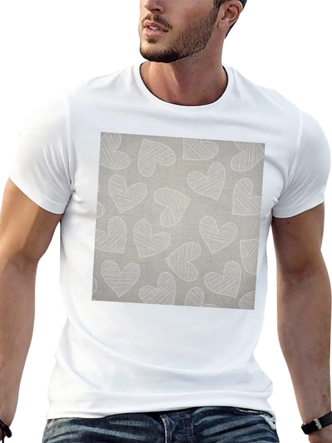 Heart Pattern Graphic Tee