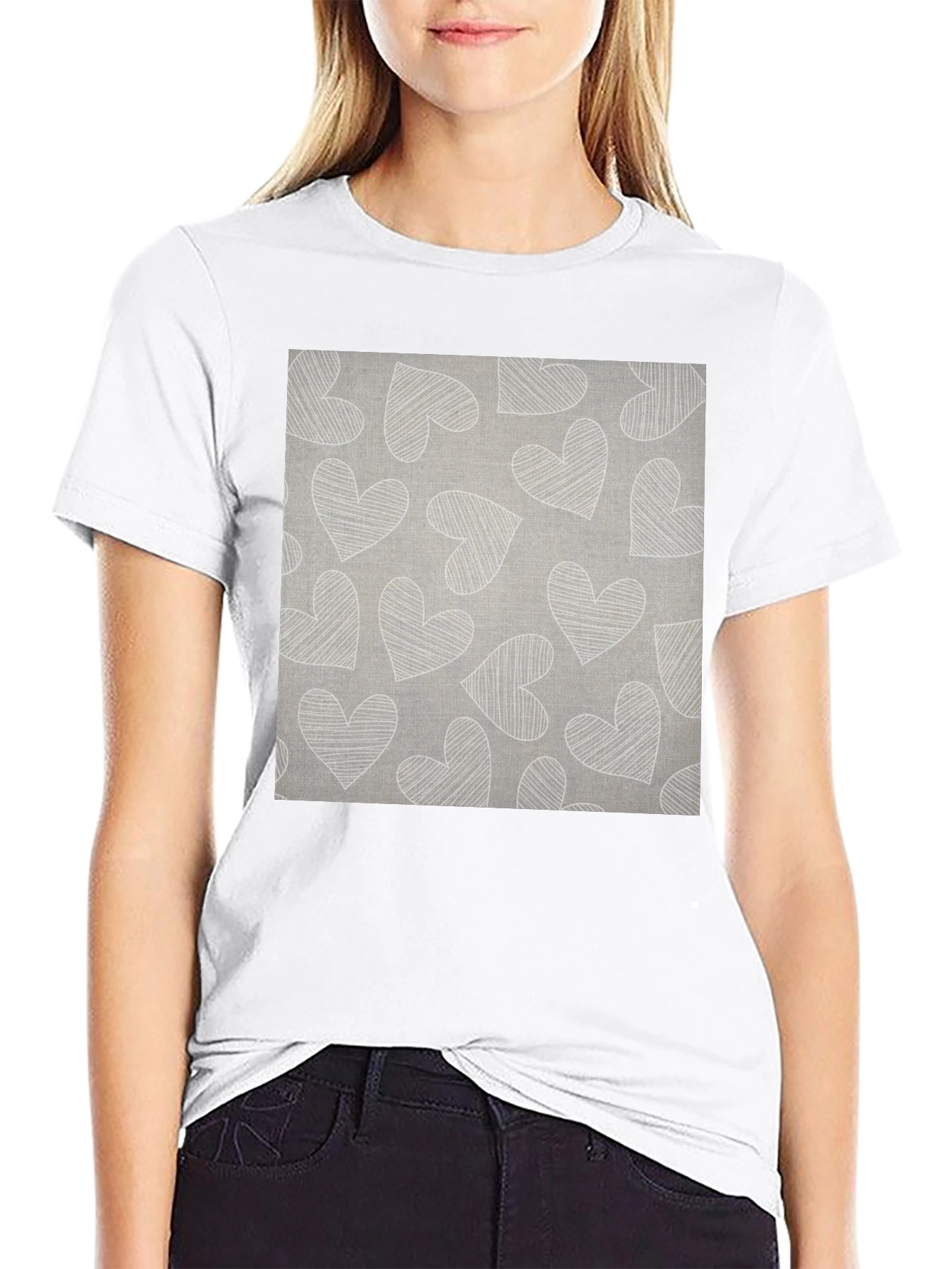 Heart Pattern Graphic Tee