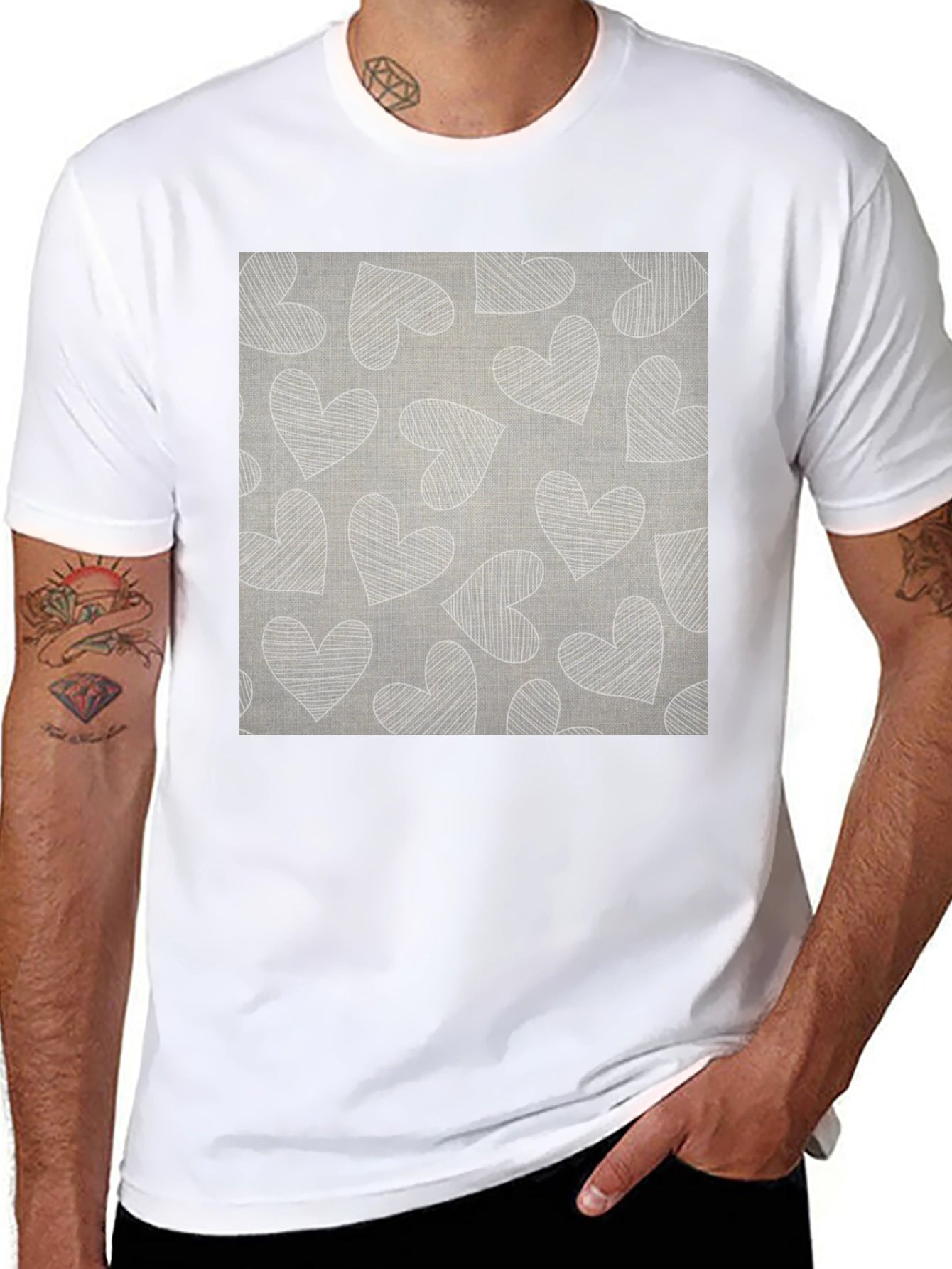 Heart Pattern Graphic Tee